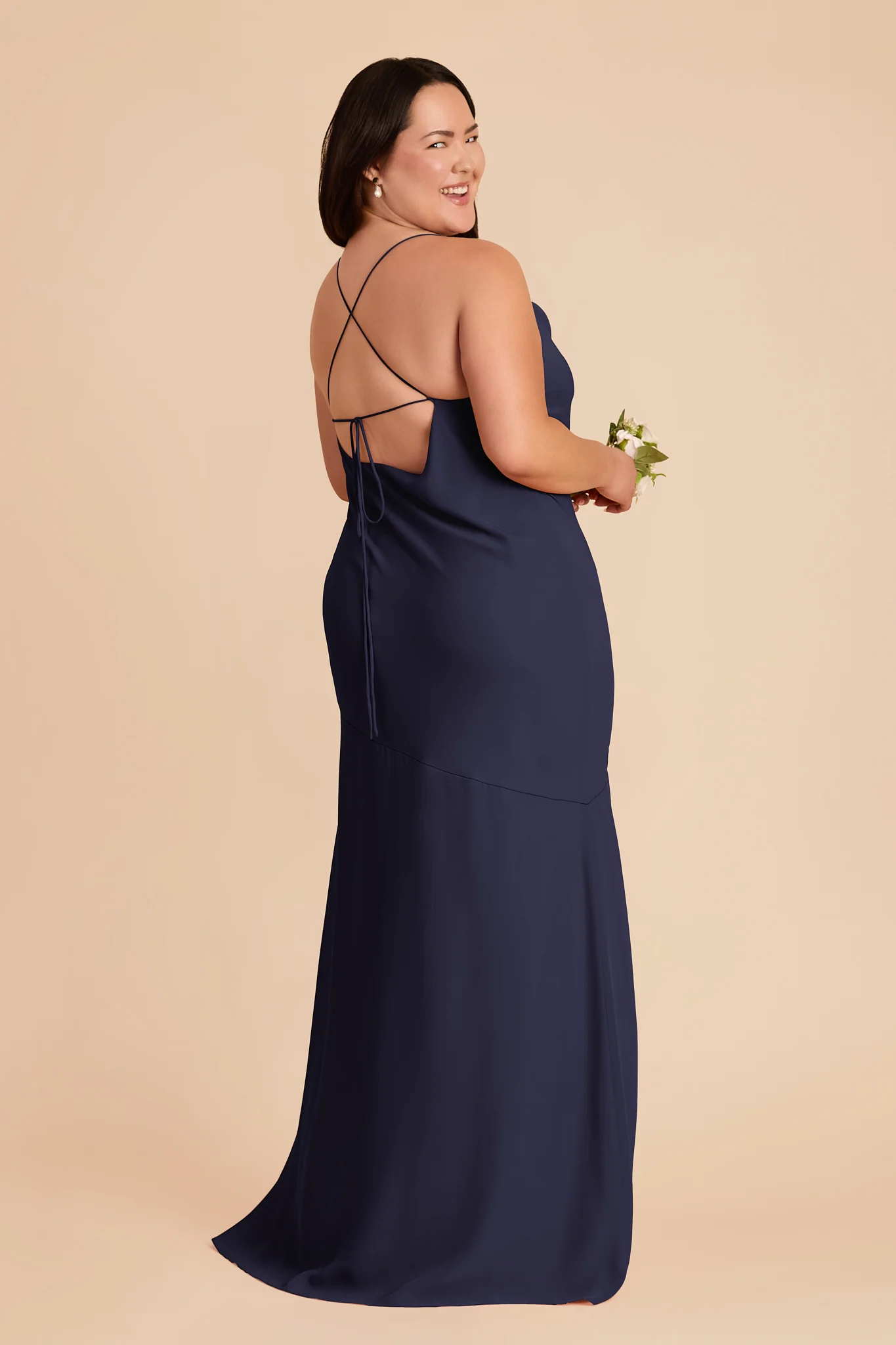 Olivia Chiffon Dress - Navy - Image 7
