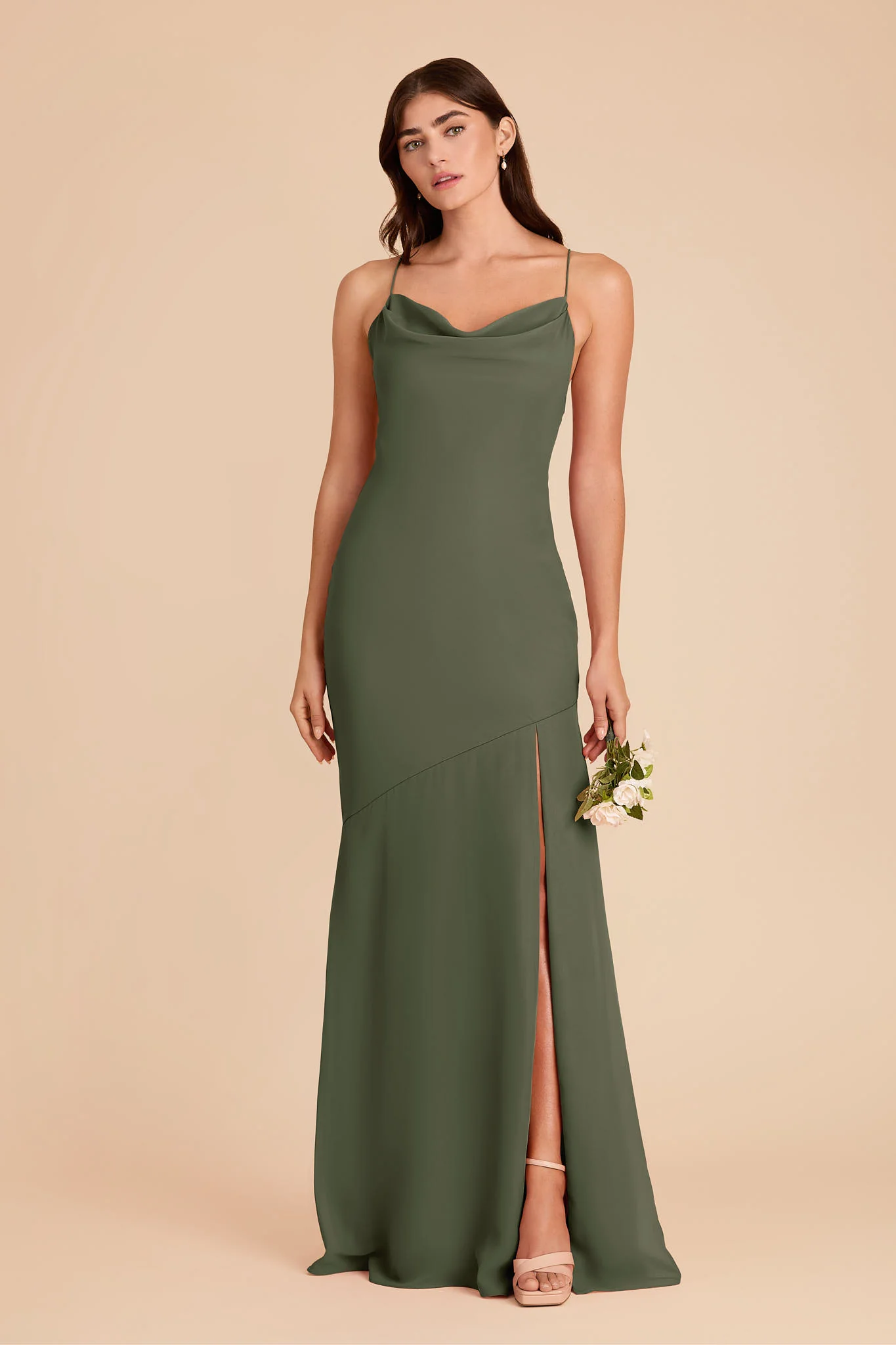 Olivia Chiffon Dress - Olive