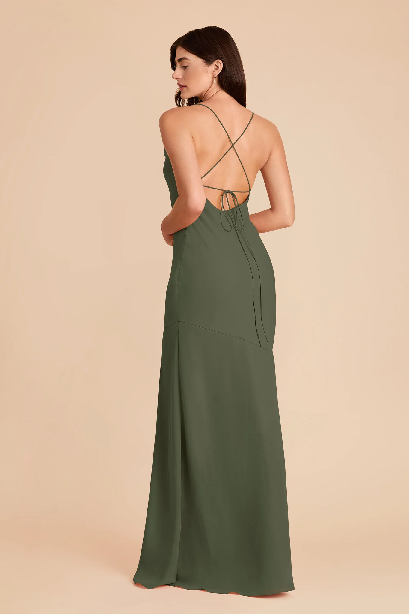 Olivia Chiffon Dress - Olive - Image 4