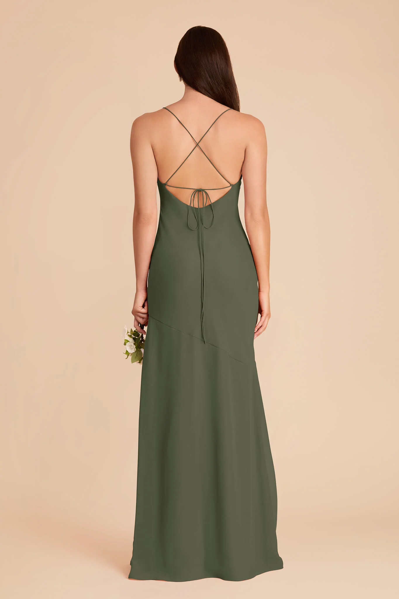 Olivia Chiffon Dress - Olive - Image 5