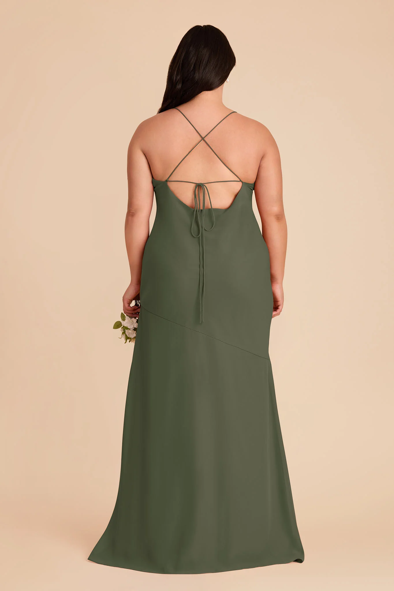 Olivia Chiffon Dress - Olive - Image 8