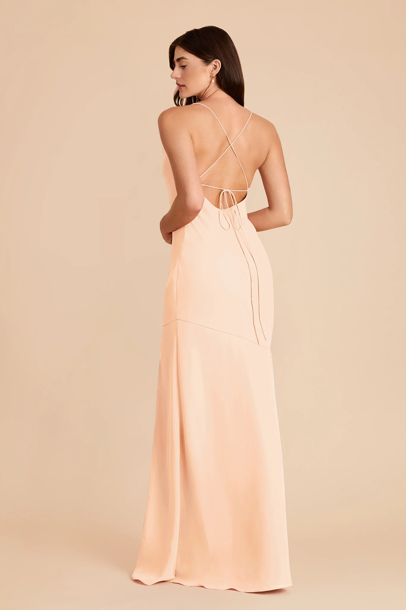 Olivia Chiffon Dress - Peach Cream - Image 4