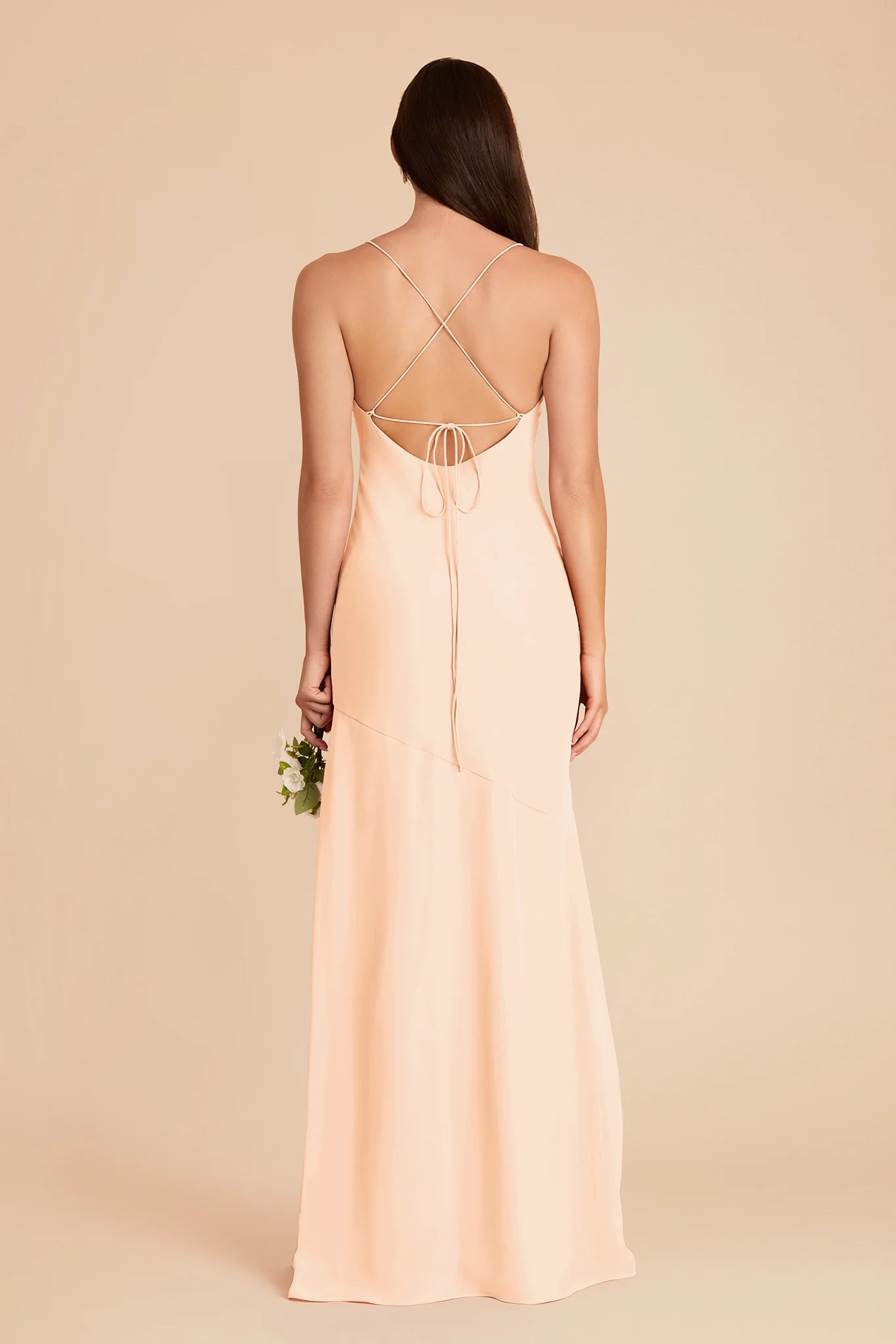 Olivia Chiffon Dress - Peach Cream - Image 5