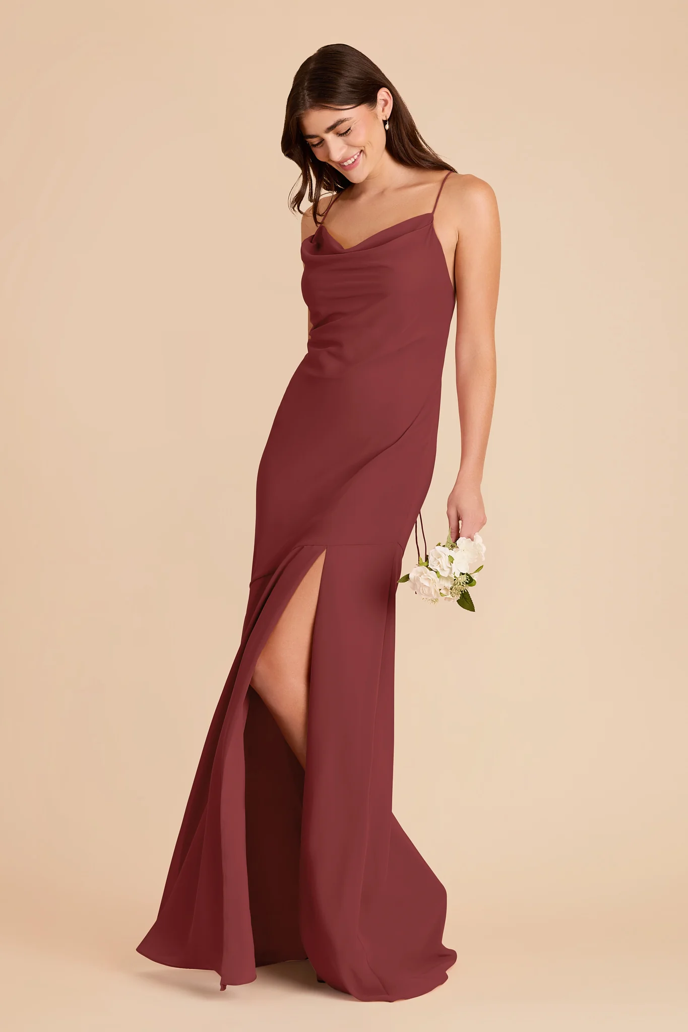 Olivia Chiffon Dress - Rosewood - Image 3