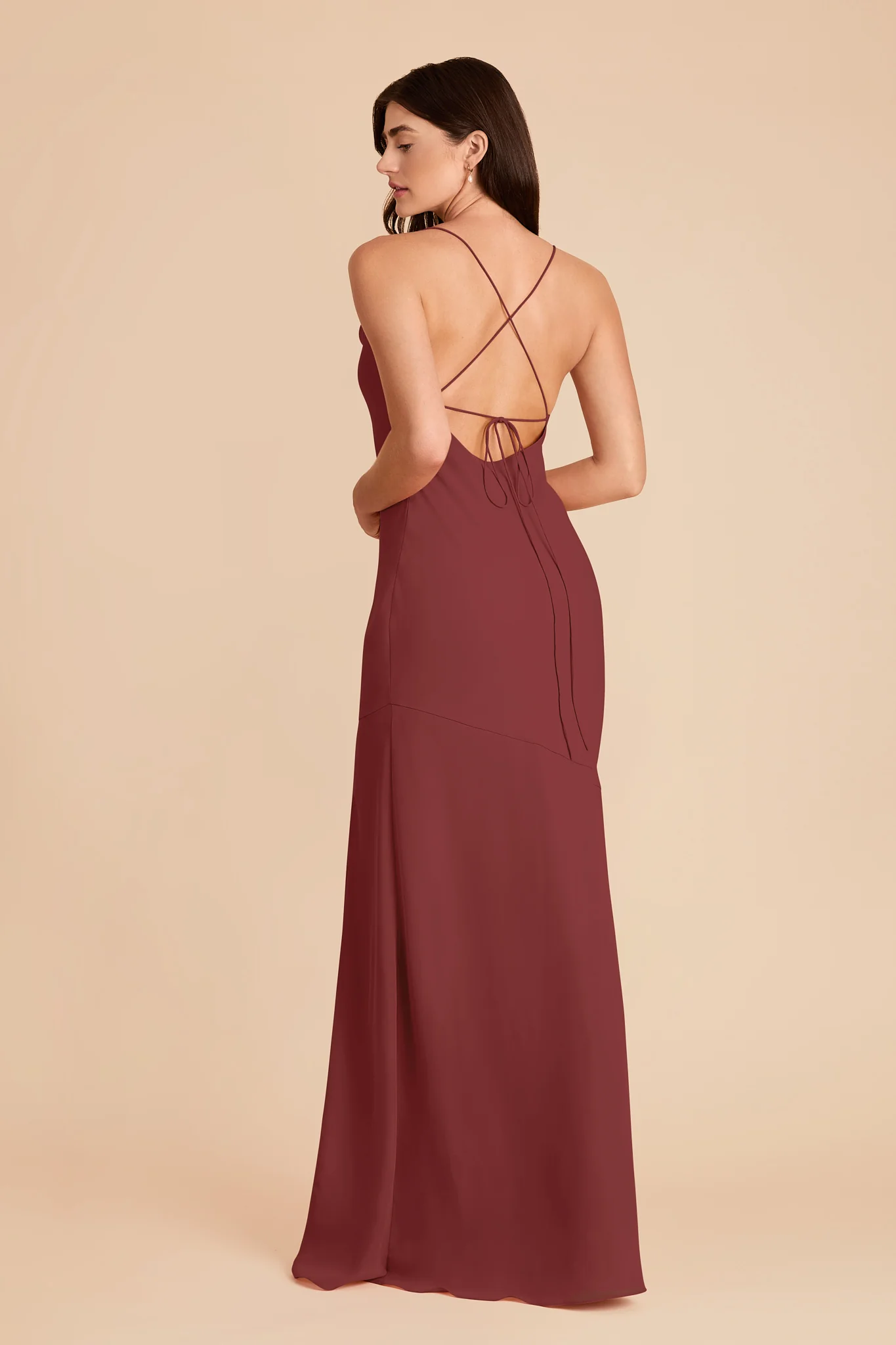 Olivia Chiffon Dress - Rosewood - Image 4