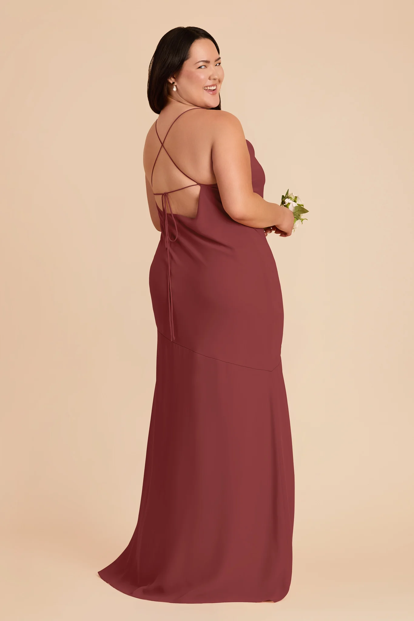 Olivia Chiffon Dress - Rosewood - Image 7