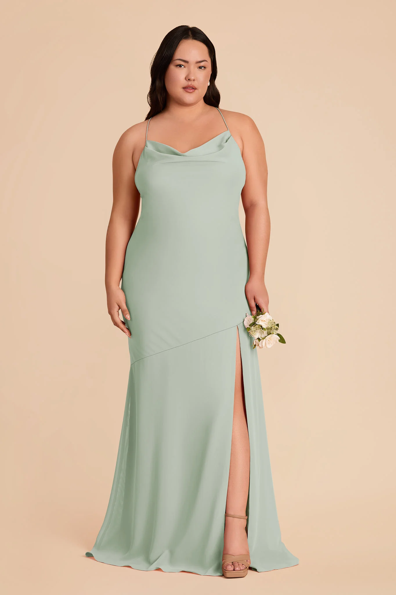 Olivia Chiffon Dress - Sage - Image 2