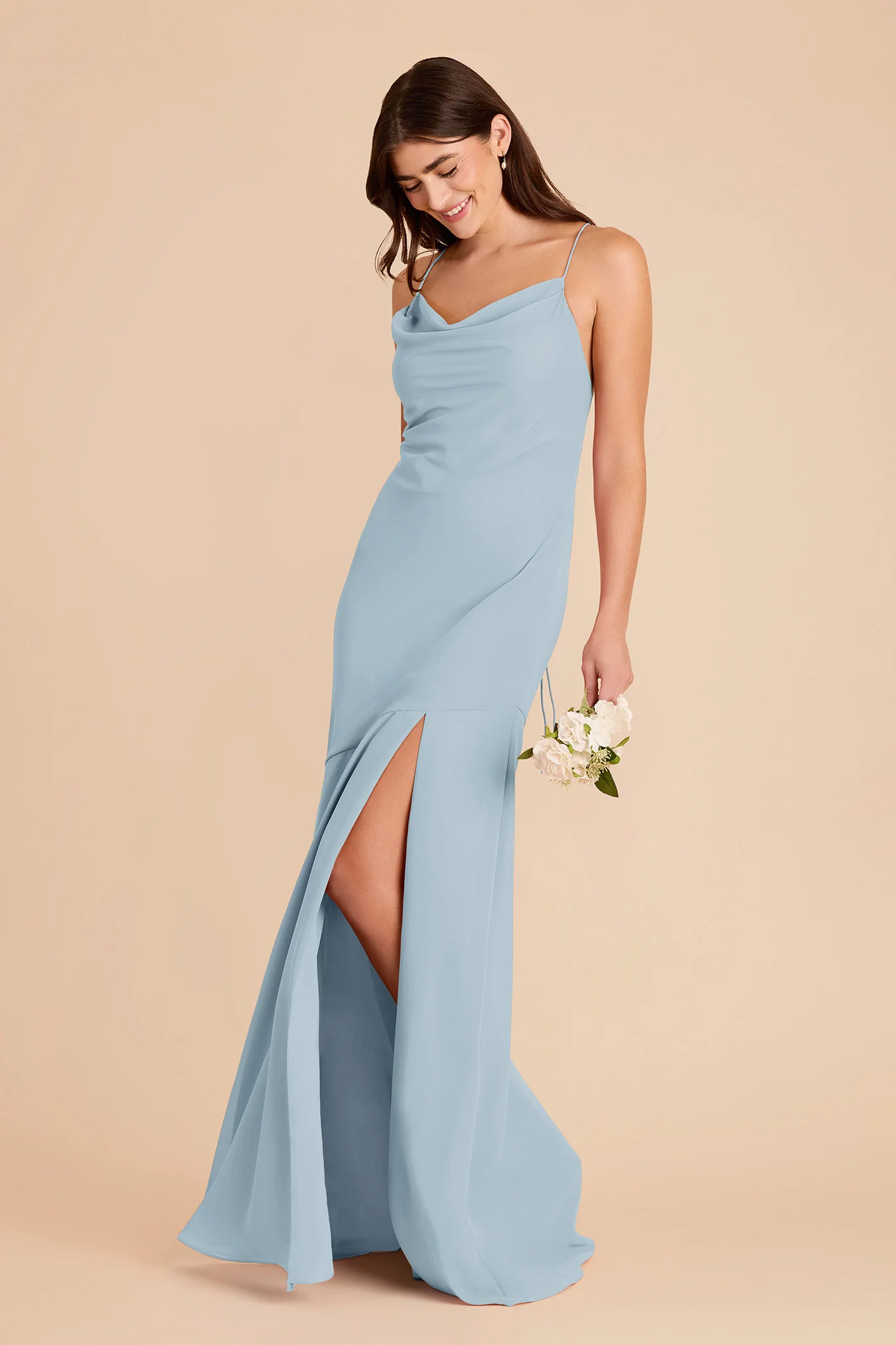 Olivia Chiffon Dress - Sky Blue - Image 3