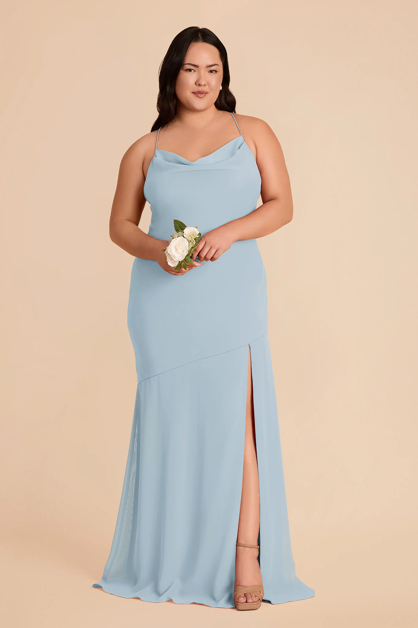 Olivia Chiffon Dress - Sky Blue - Image 6