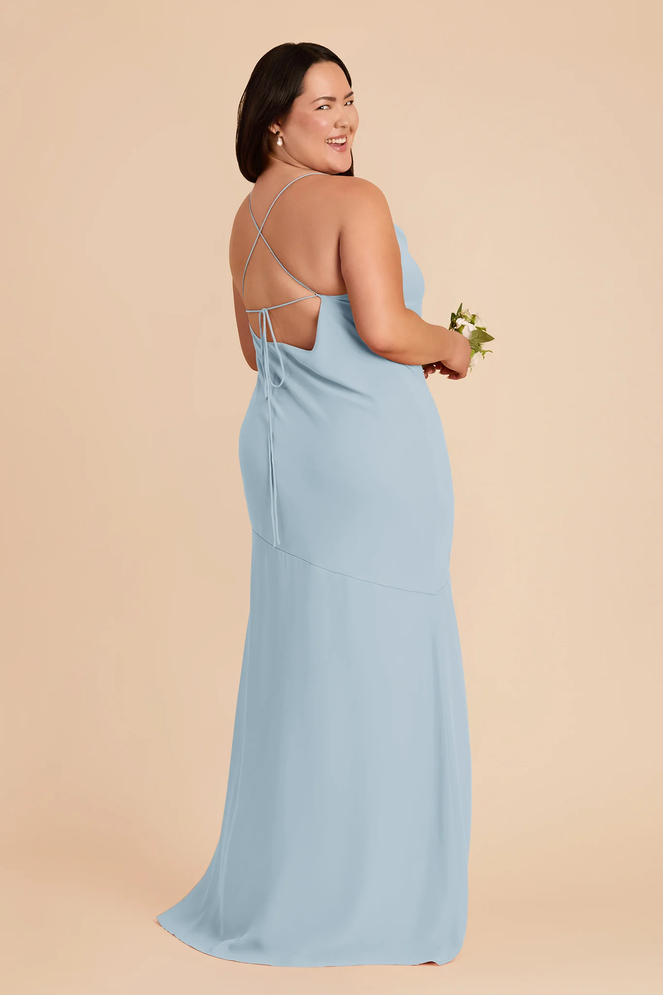Olivia Chiffon Dress - Sky Blue - Image 7