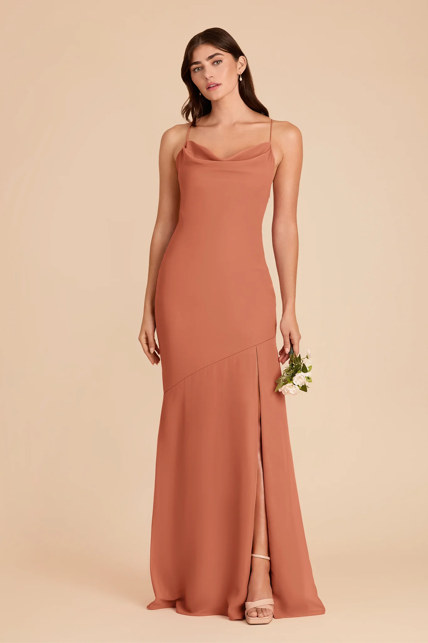 Olivia Chiffon Dress - Terracotta