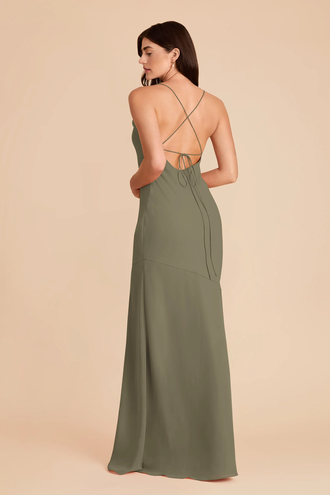 Olivia Chiffon Dress - Thyme - Image 4