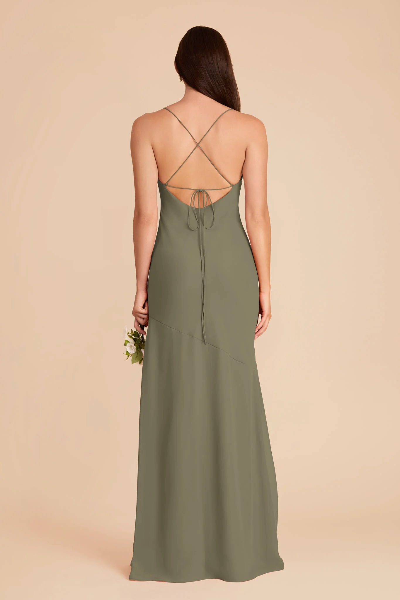 Olivia Chiffon Dress - Thyme - Image 5