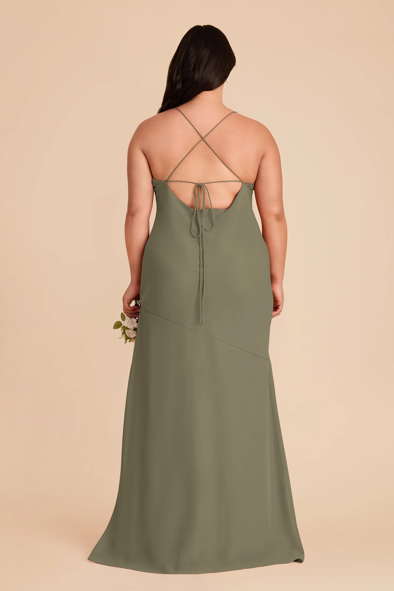 Olivia Chiffon Dress - Thyme - Image 8