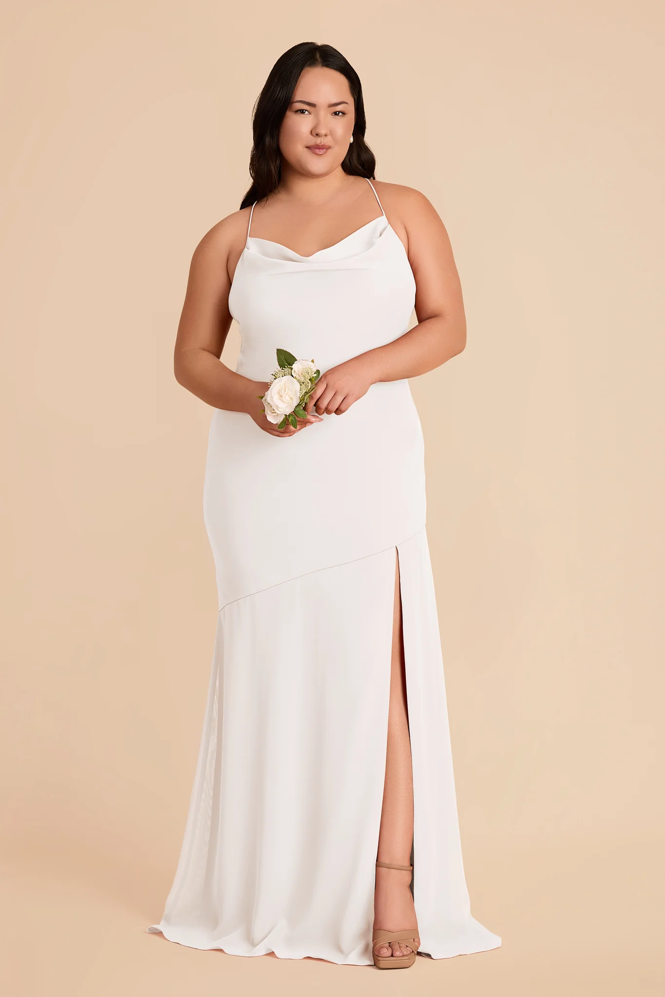 Olivia Chiffon Dress - White - Image 6
