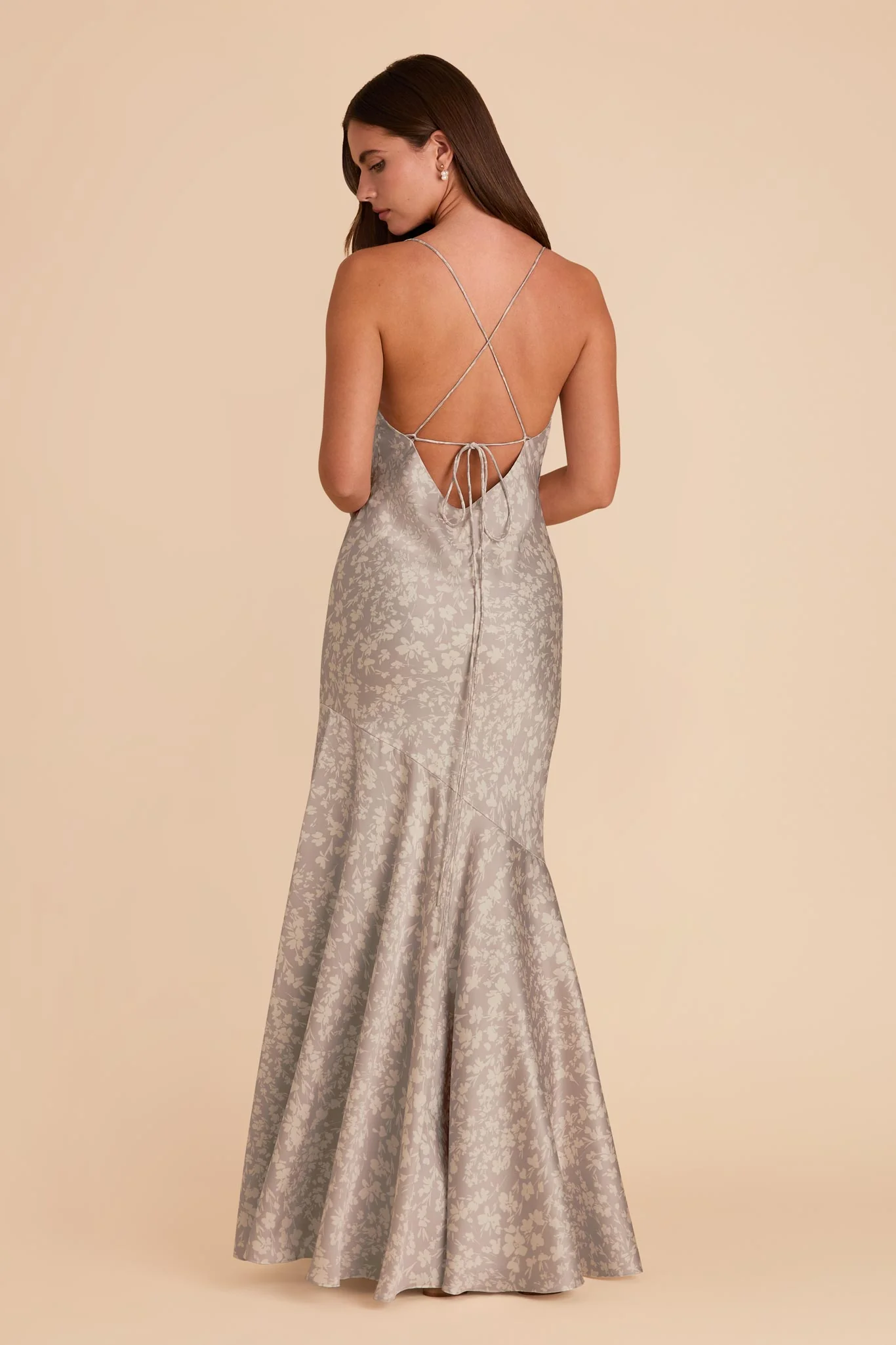 Olivia Matte Satin Dress - Almond Dreamy Floral - Image 3