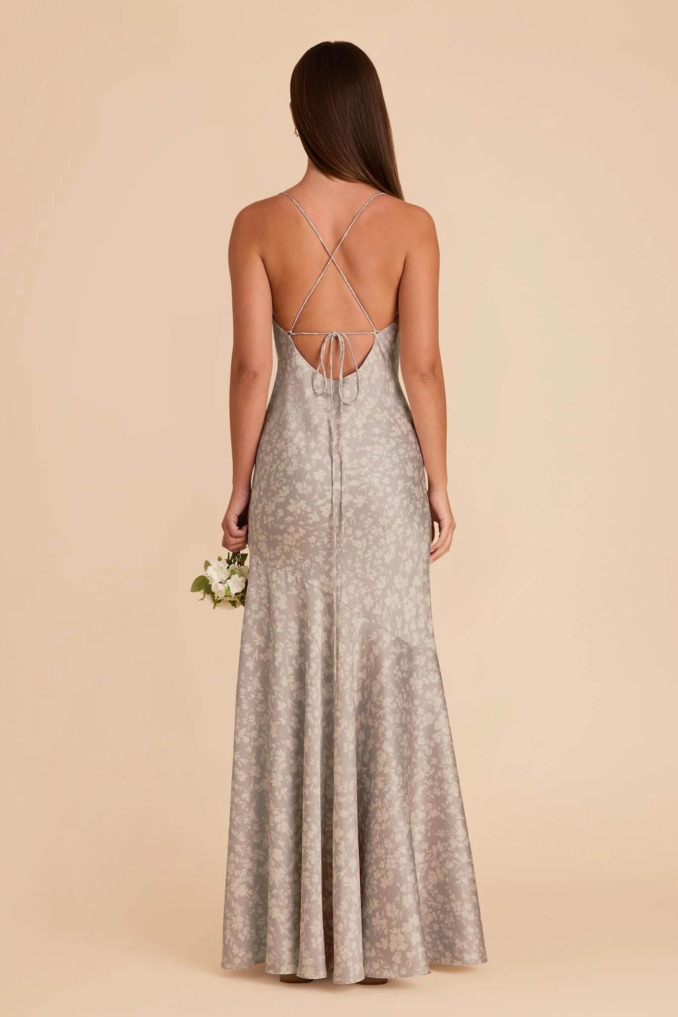 Olivia Matte Satin Dress - Almond Dreamy Floral - Image 5