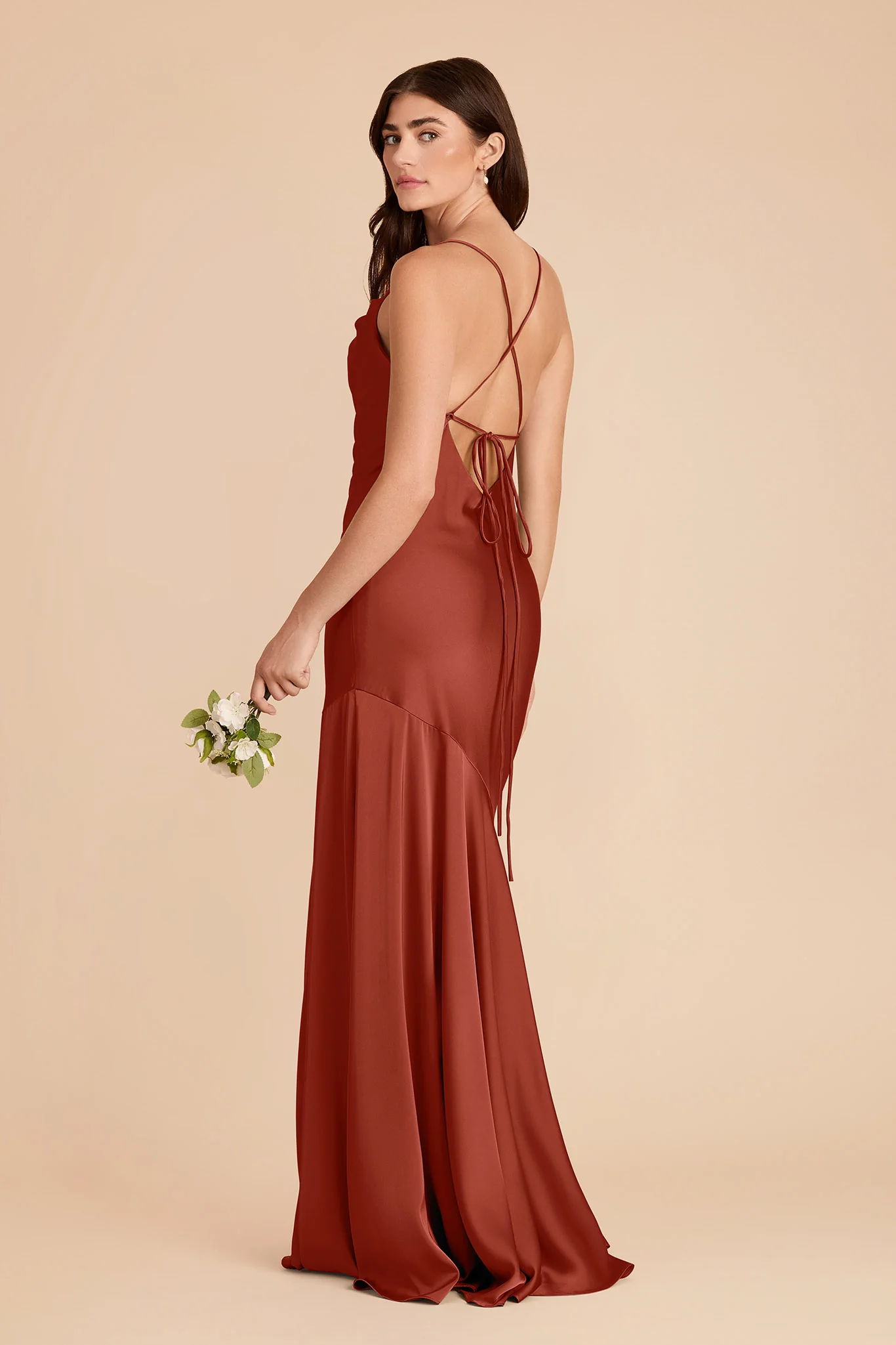 Olivia Matte Satin Dress - Auburn - Image 4