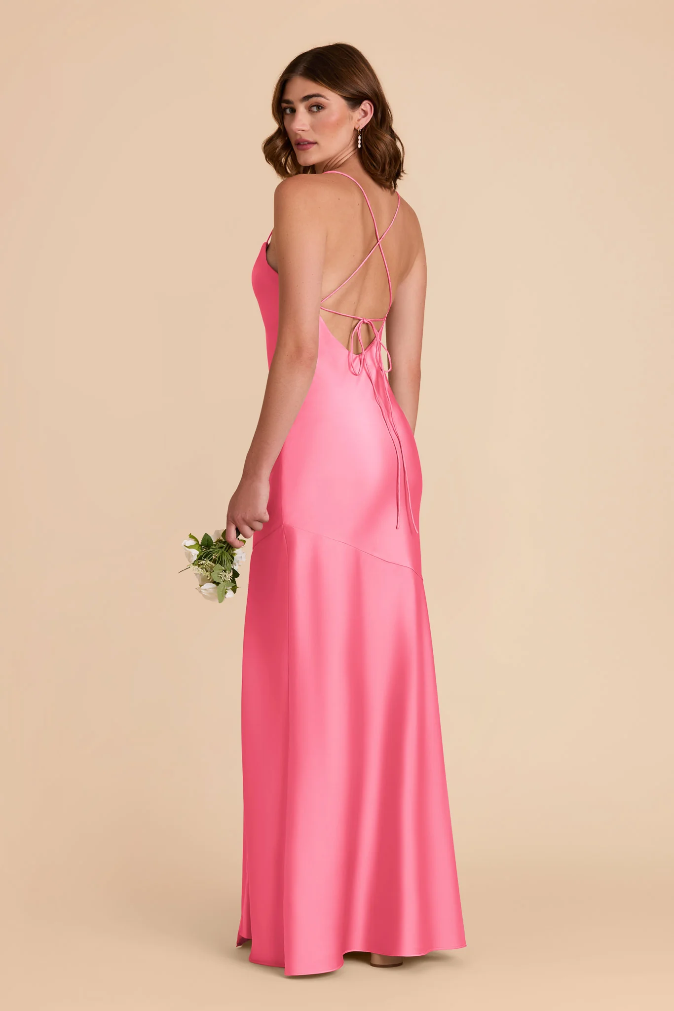 Olivia Matte Satin Dress - Bon Bon Pink - Image 4