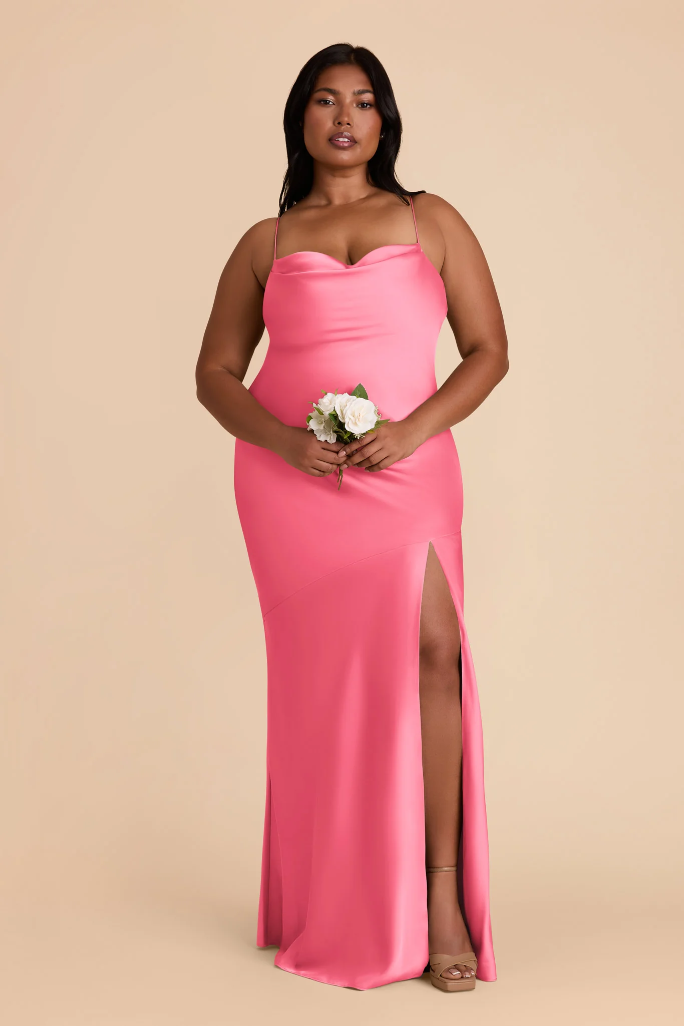 Olivia Matte Satin Dress - Bon Bon Pink - Image 7