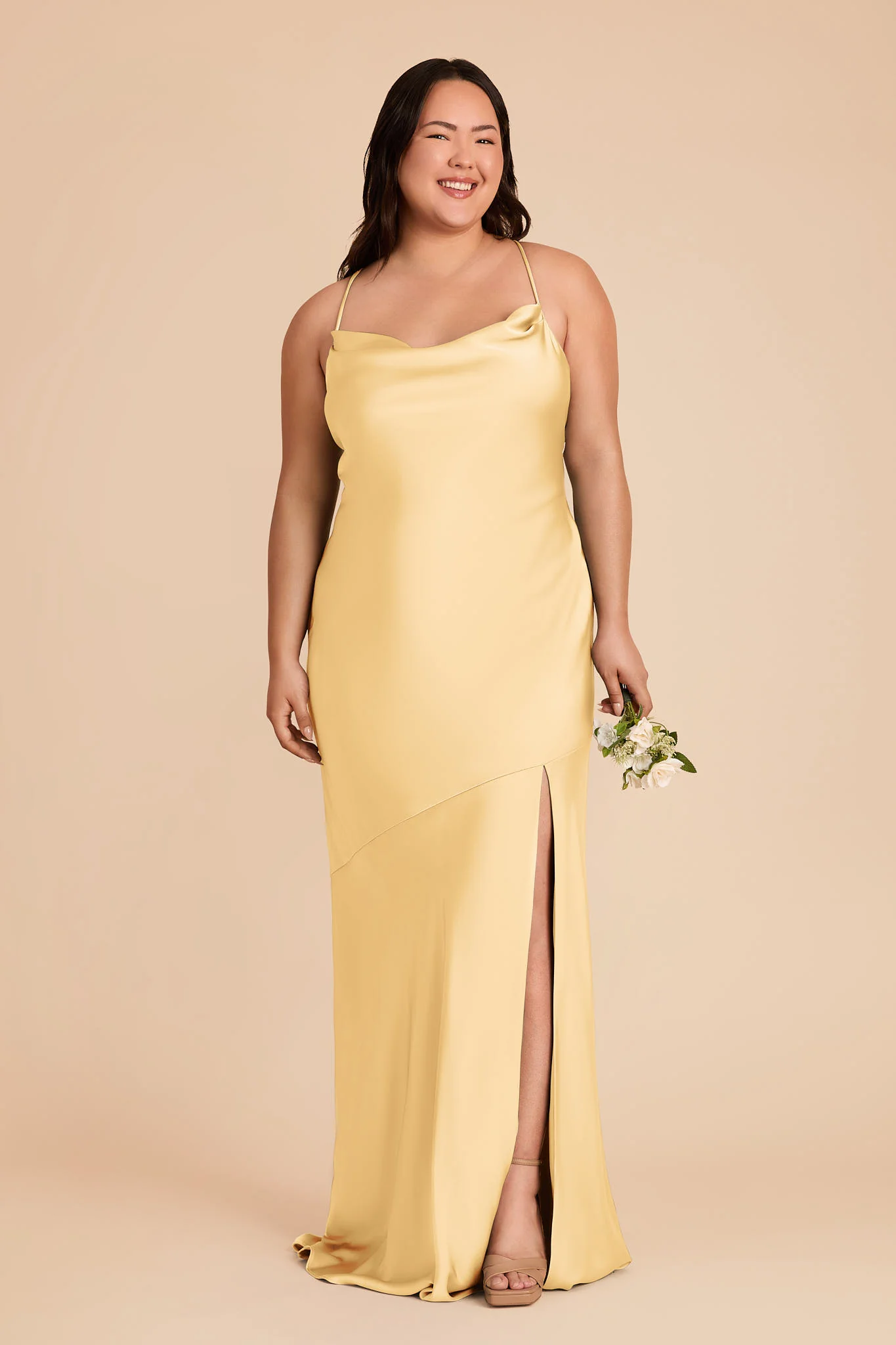 Olivia Matte Satin Dress - Butter - Image 2