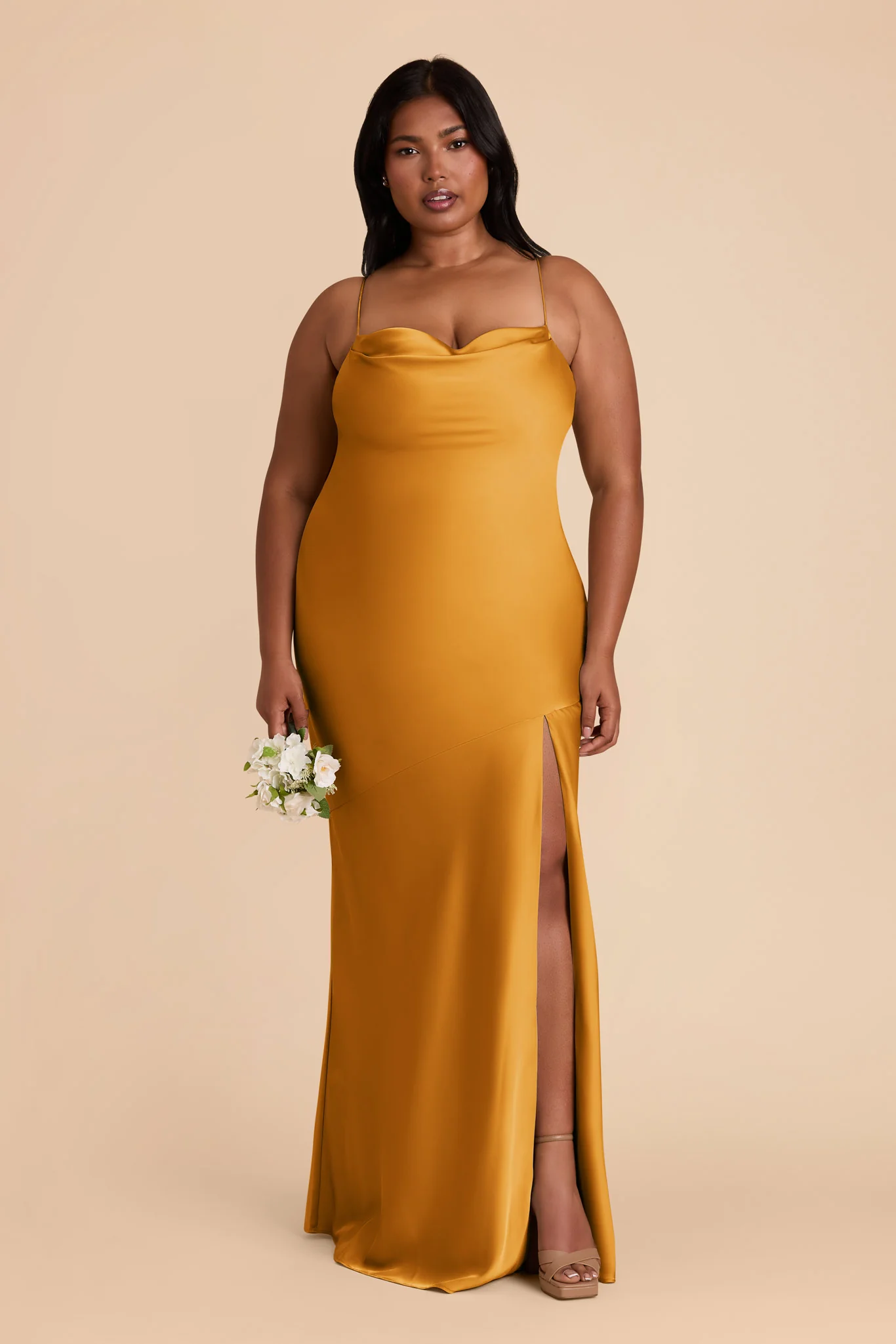 Olivia Matte Satin Dress - Butterscotch - Image 2