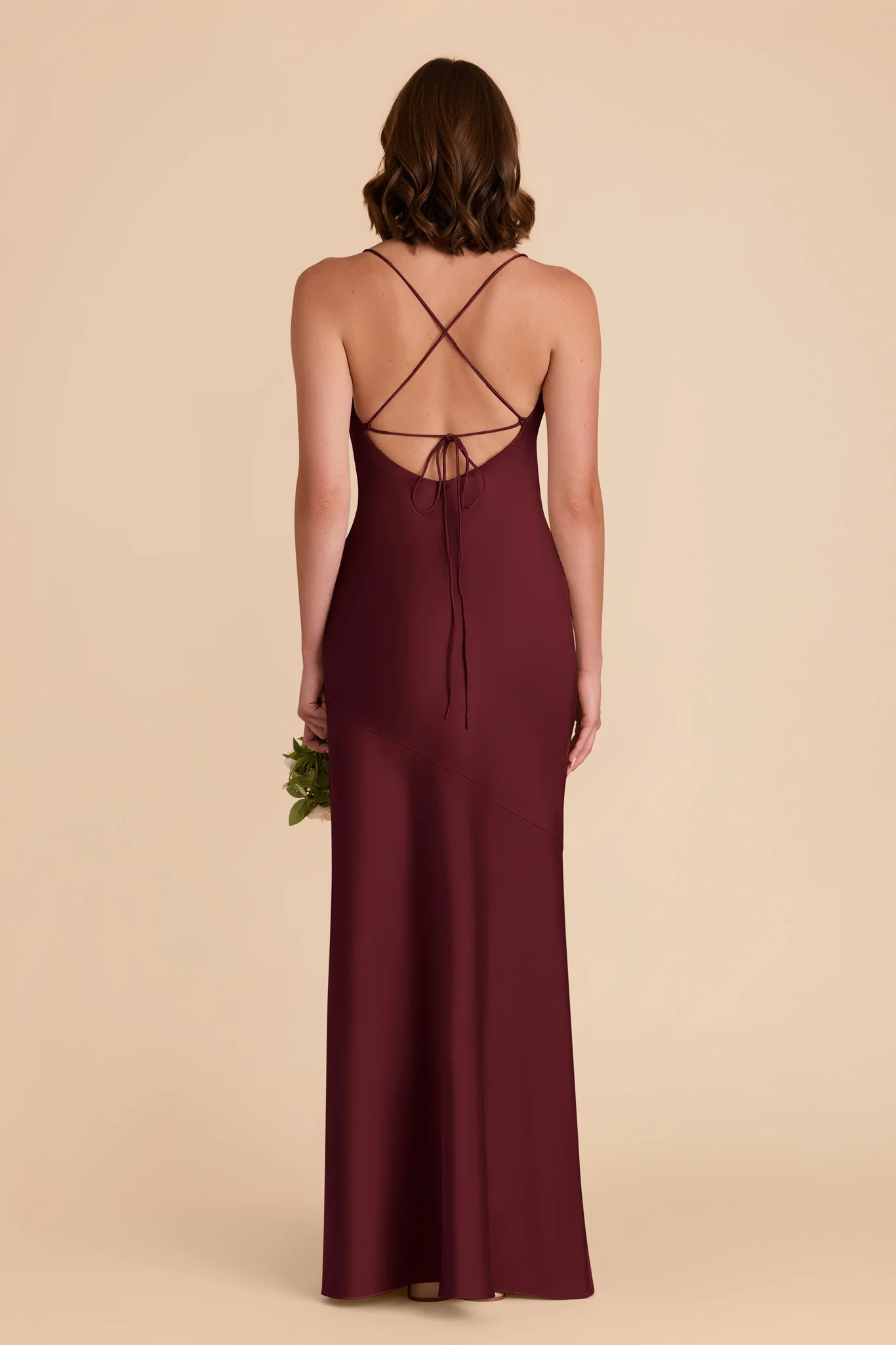 Olivia Matte Satin Dress - Cabernet - Image 6