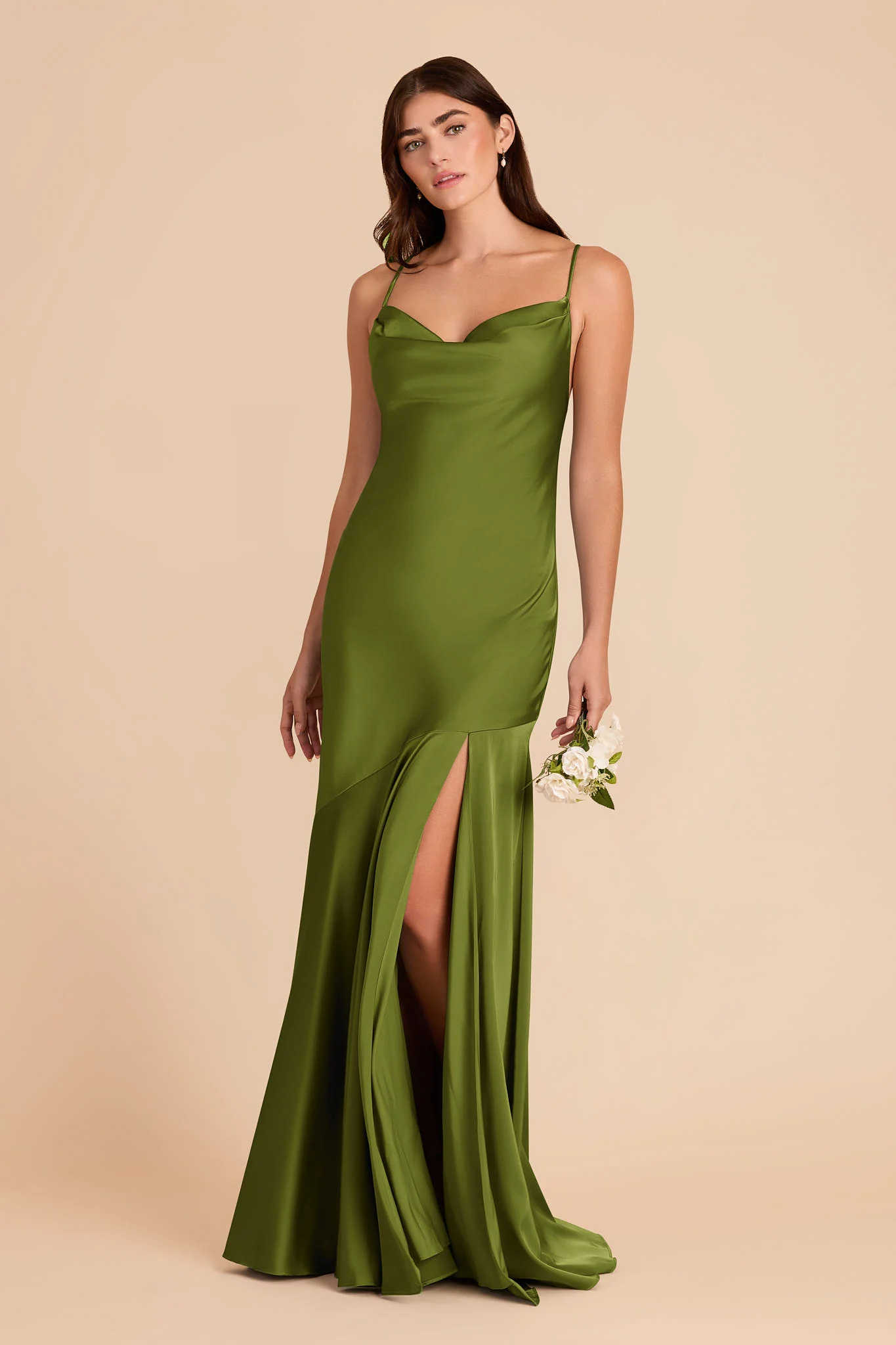 Olivia Matte Satin Dress - Cactus