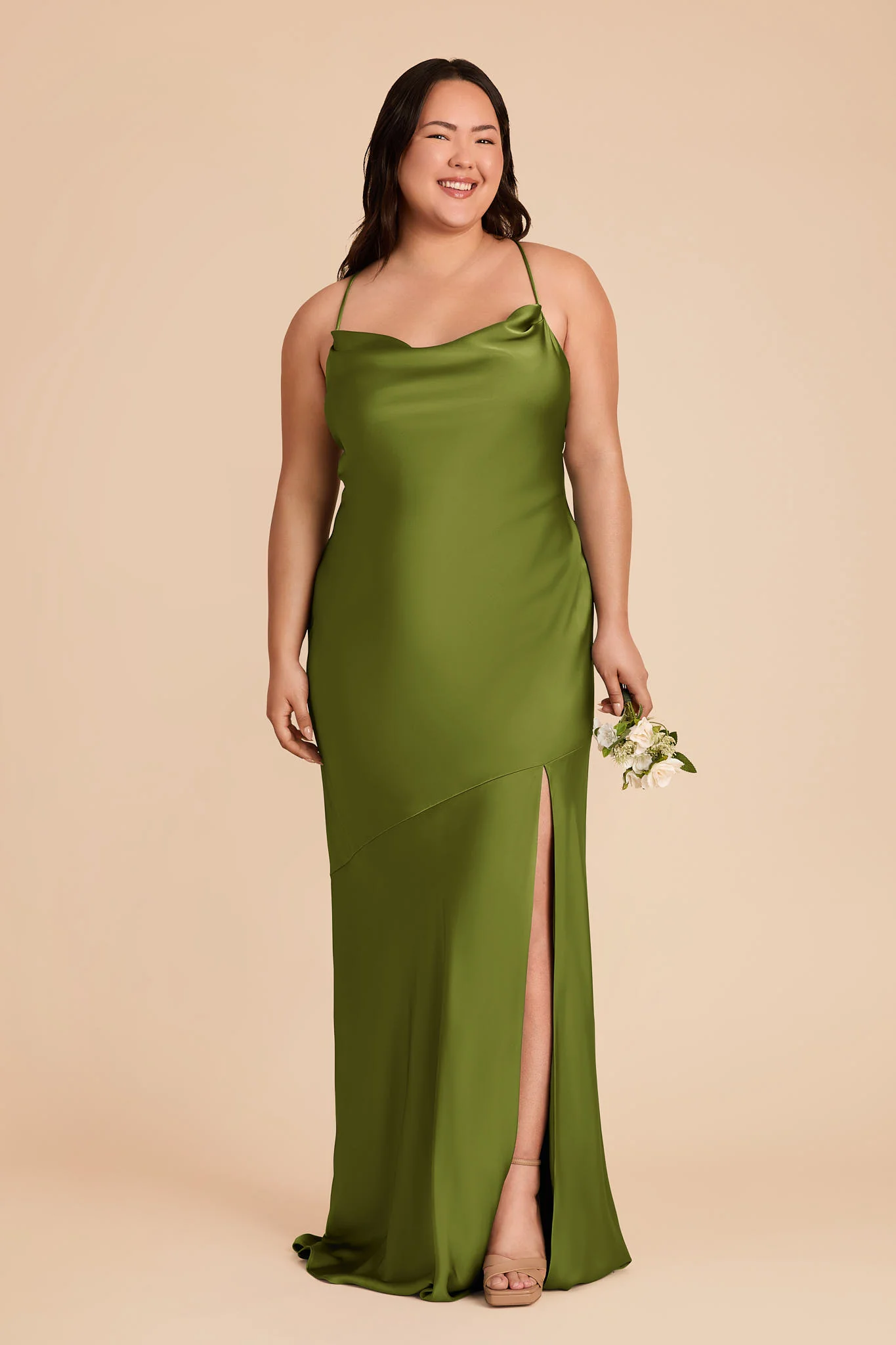 Olivia Matte Satin Dress - Cactus - Image 2