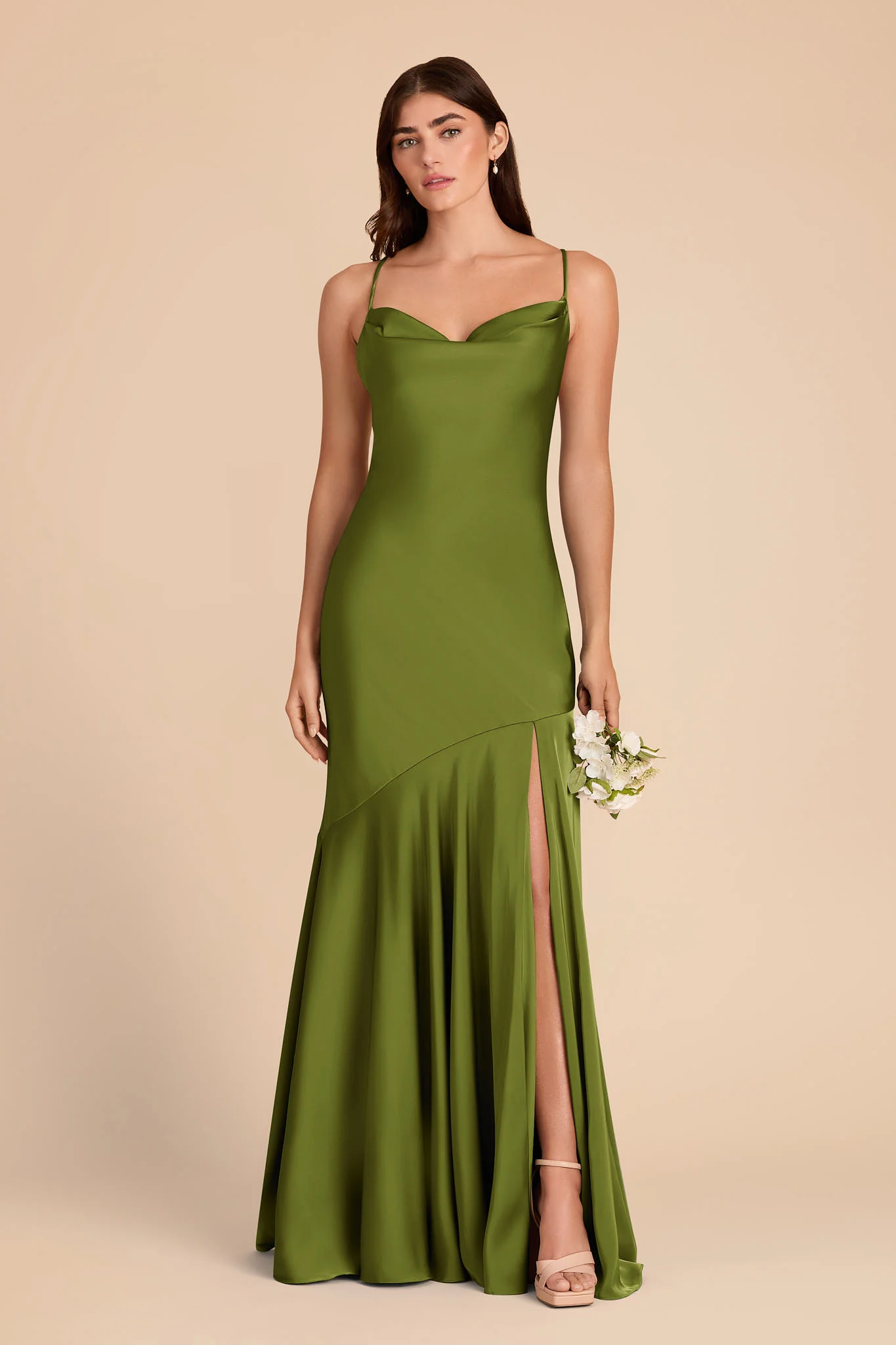 Olivia Matte Satin Dress - Cactus - Image 3