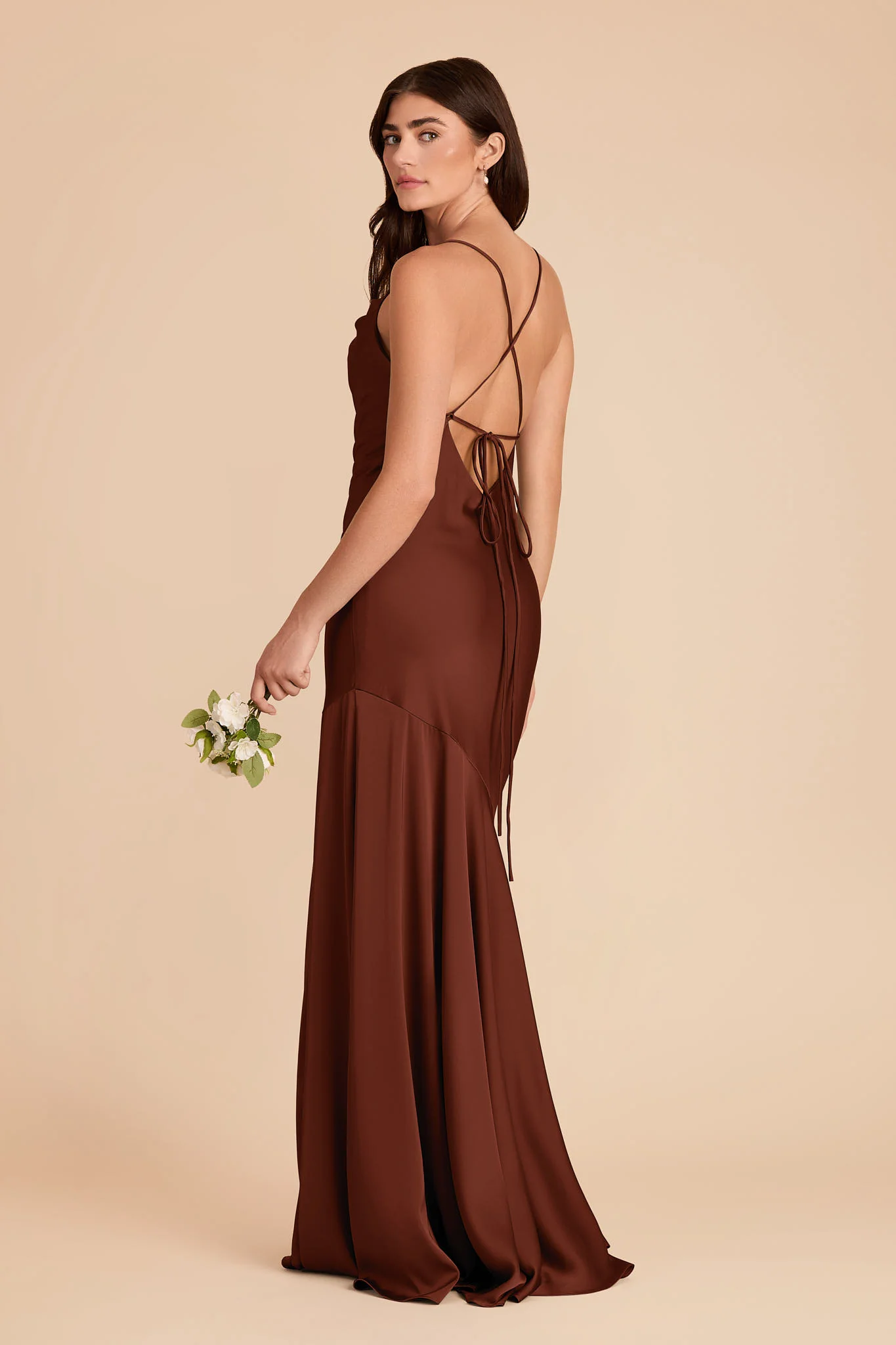 Olivia Matte Satin Dress - Cognac - Image 5