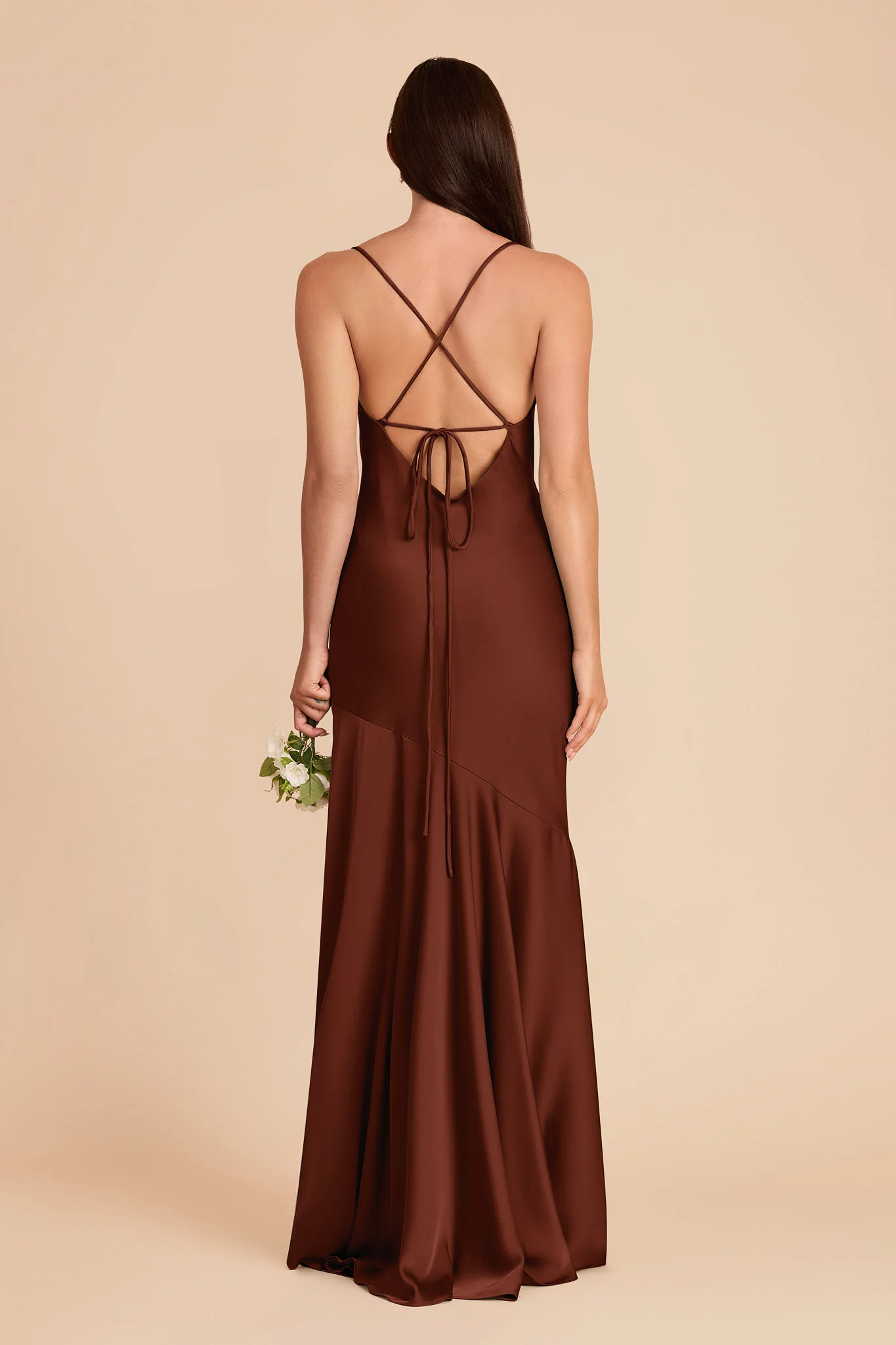 Olivia Matte Satin Dress - Cognac - Image 6