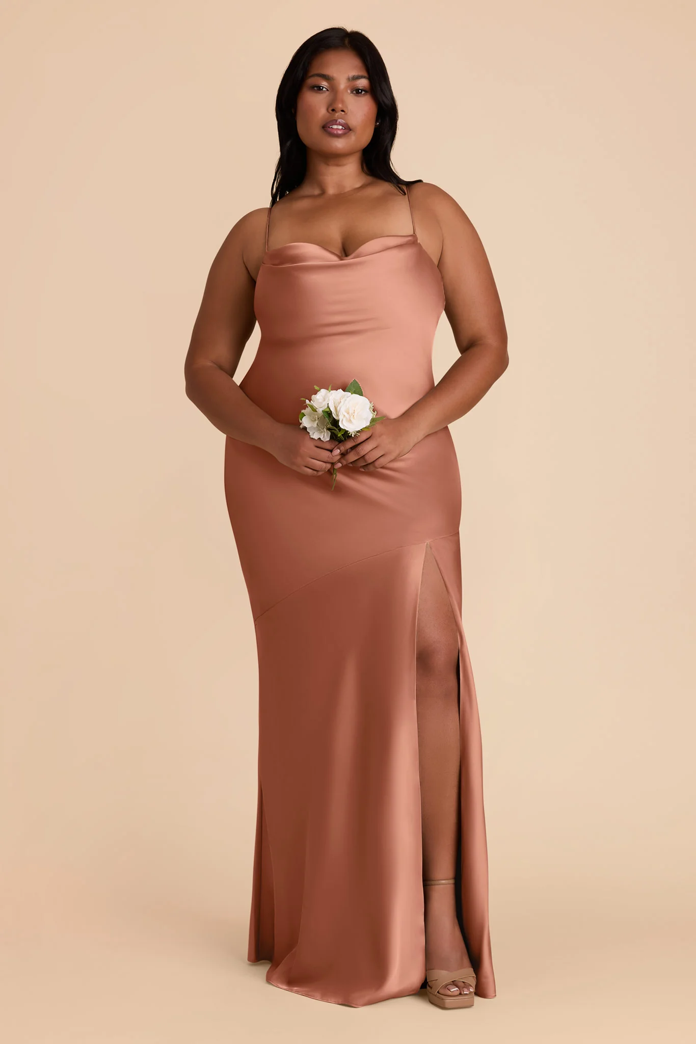 Olivia Matte Satin Dress - Desert Rose - Image 7