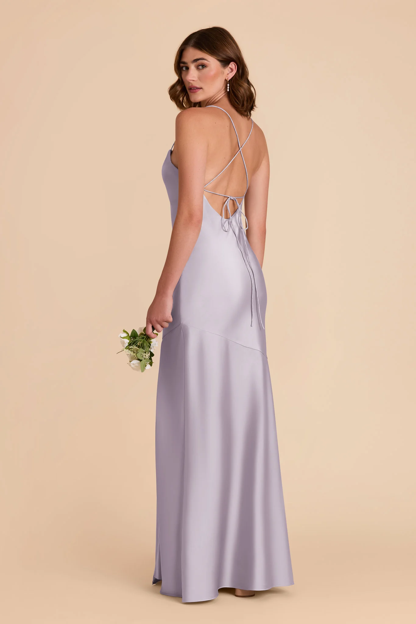 Olivia Matte Satin Dress - Dusty Lilac - Image 4