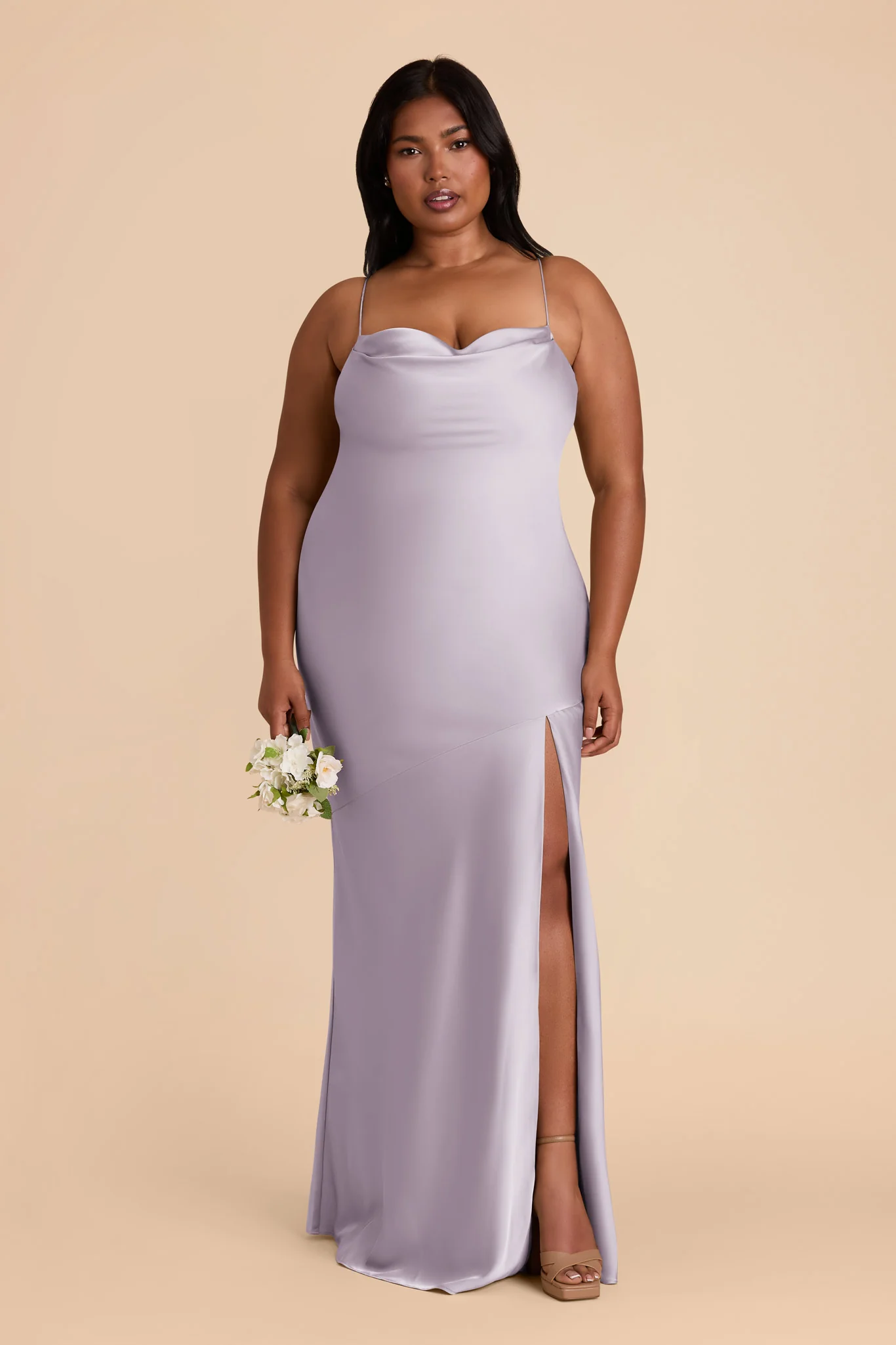 Olivia Matte Satin Dress - Dusty Lilac - Image 7