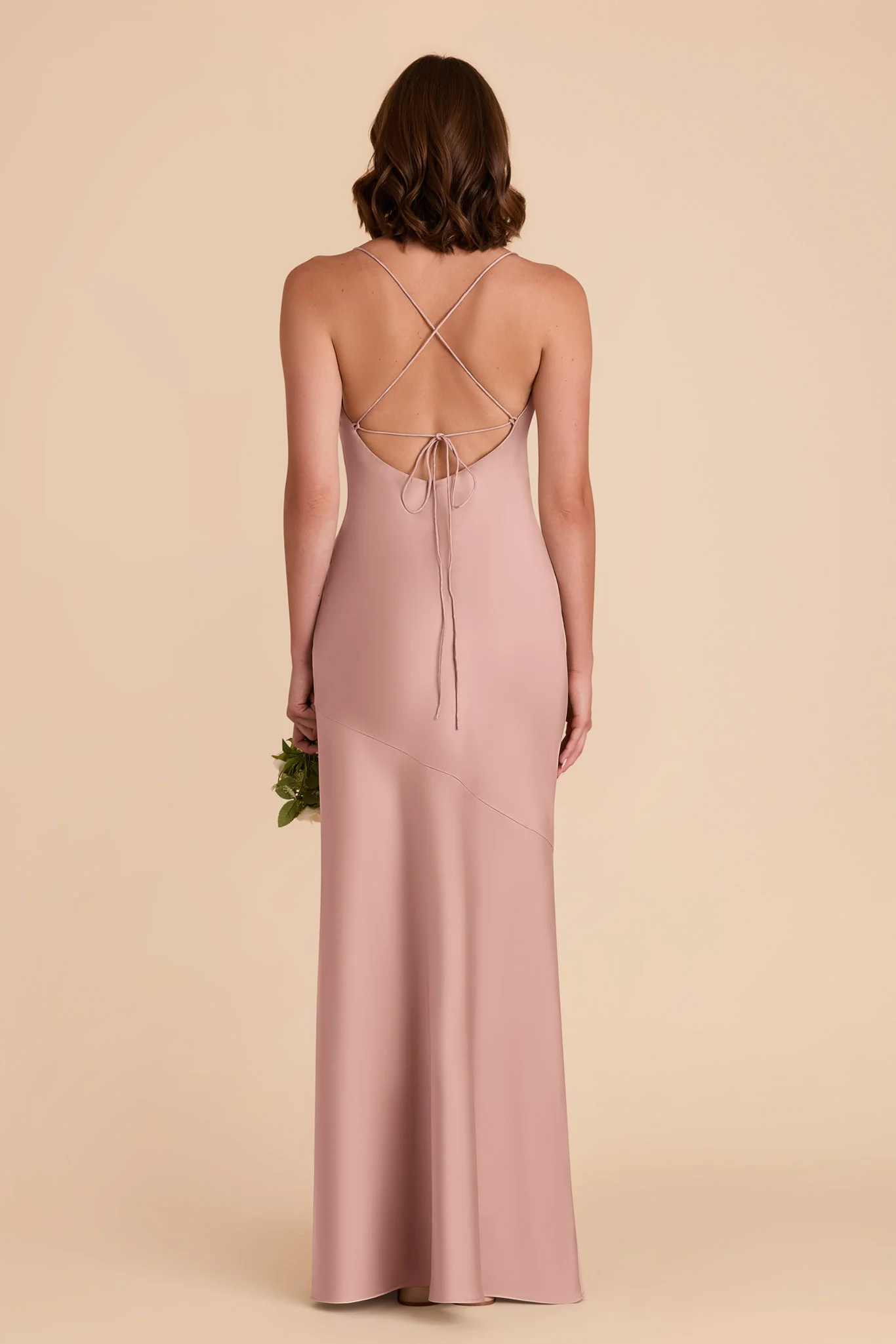 Olivia Matte Satin Dress - English Rose - Image 6