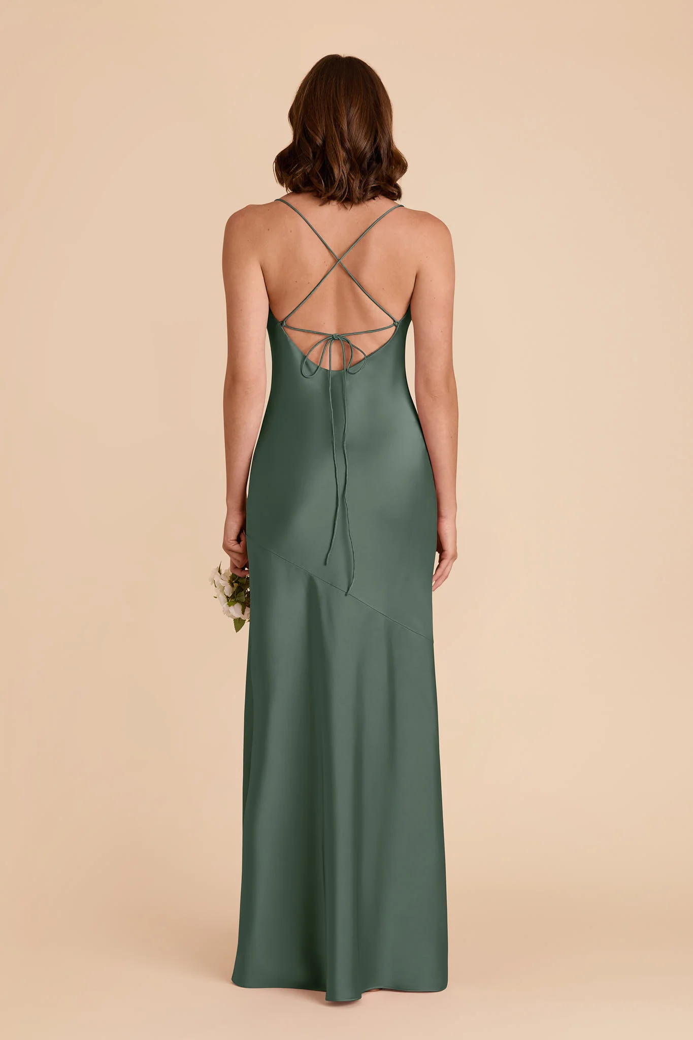 Olivia Matte Satin Dress - Eucalyptus - Image 5