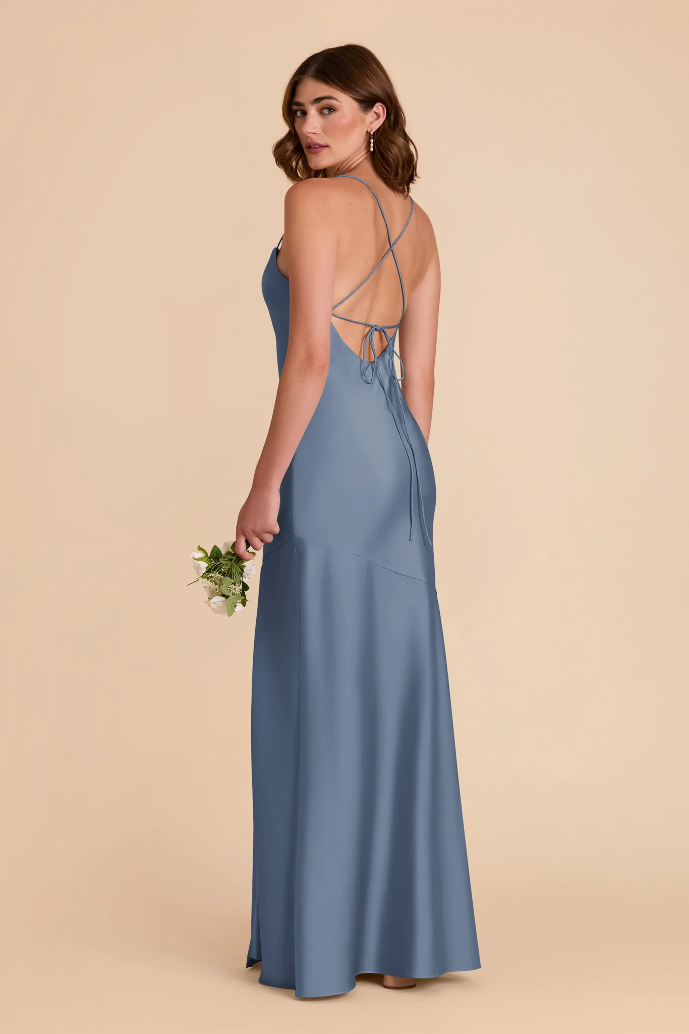 Olivia Matte Satin Dress - French Blue - Image 4