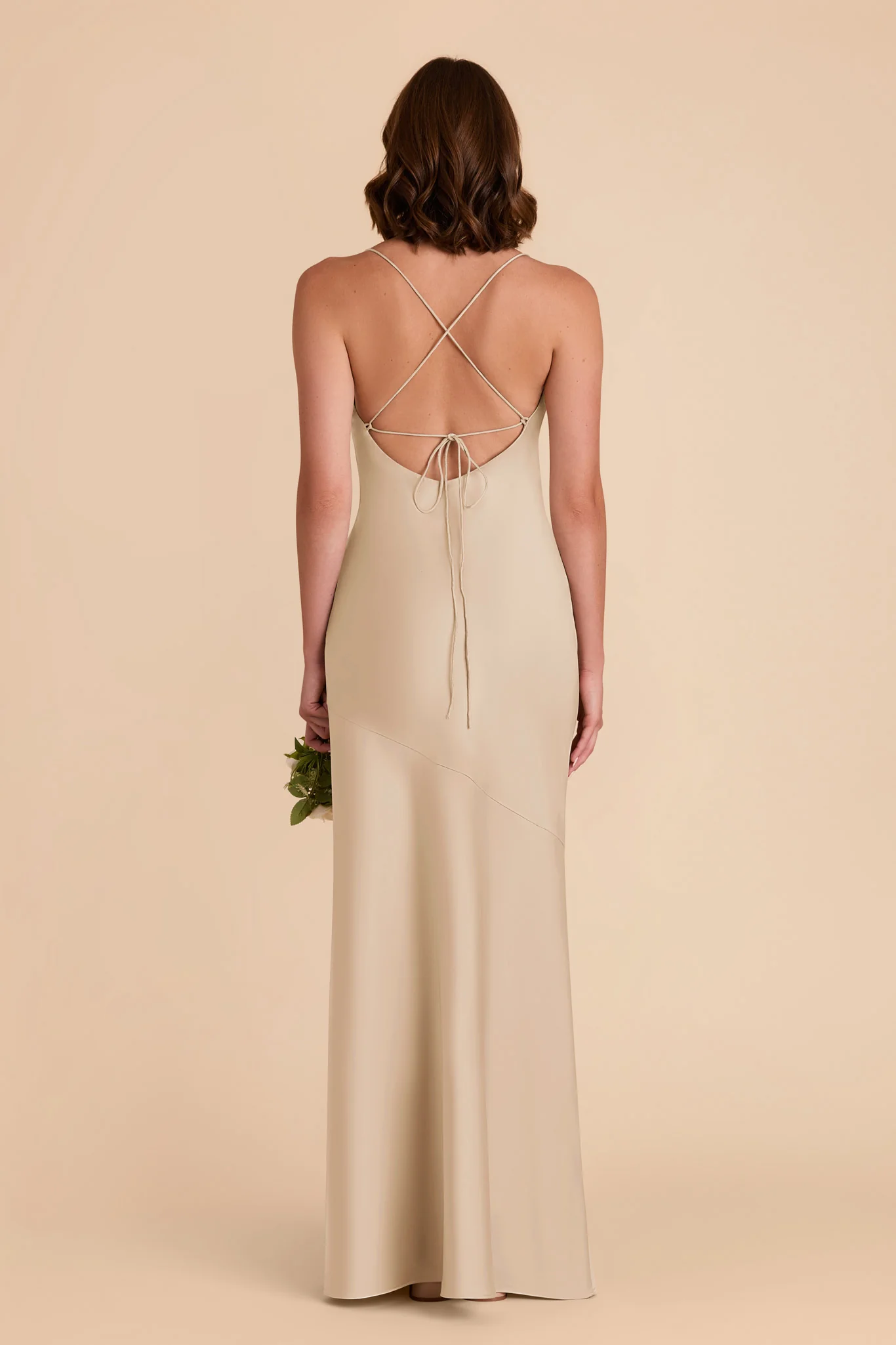 Olivia Matte Satin Dress - Gold - Image 6