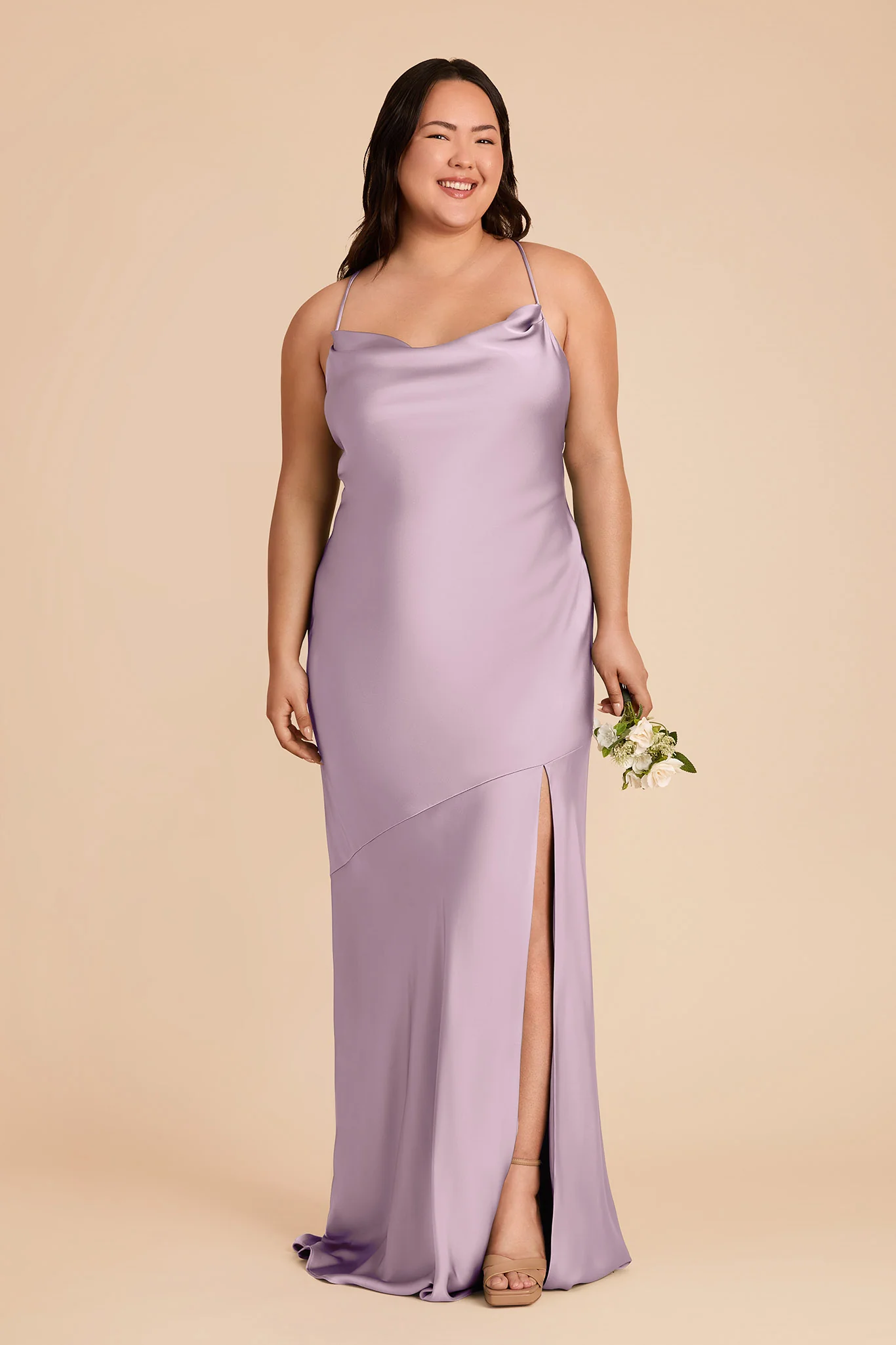 Olivia Matte Satin Dress - Lavender - Image 2