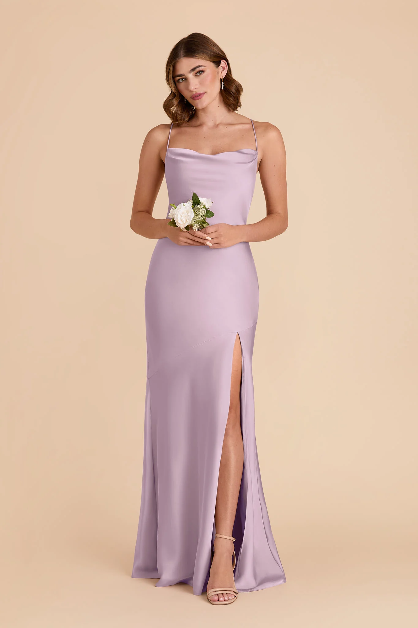 Olivia Matte Satin Dress - Lavender - Image 3