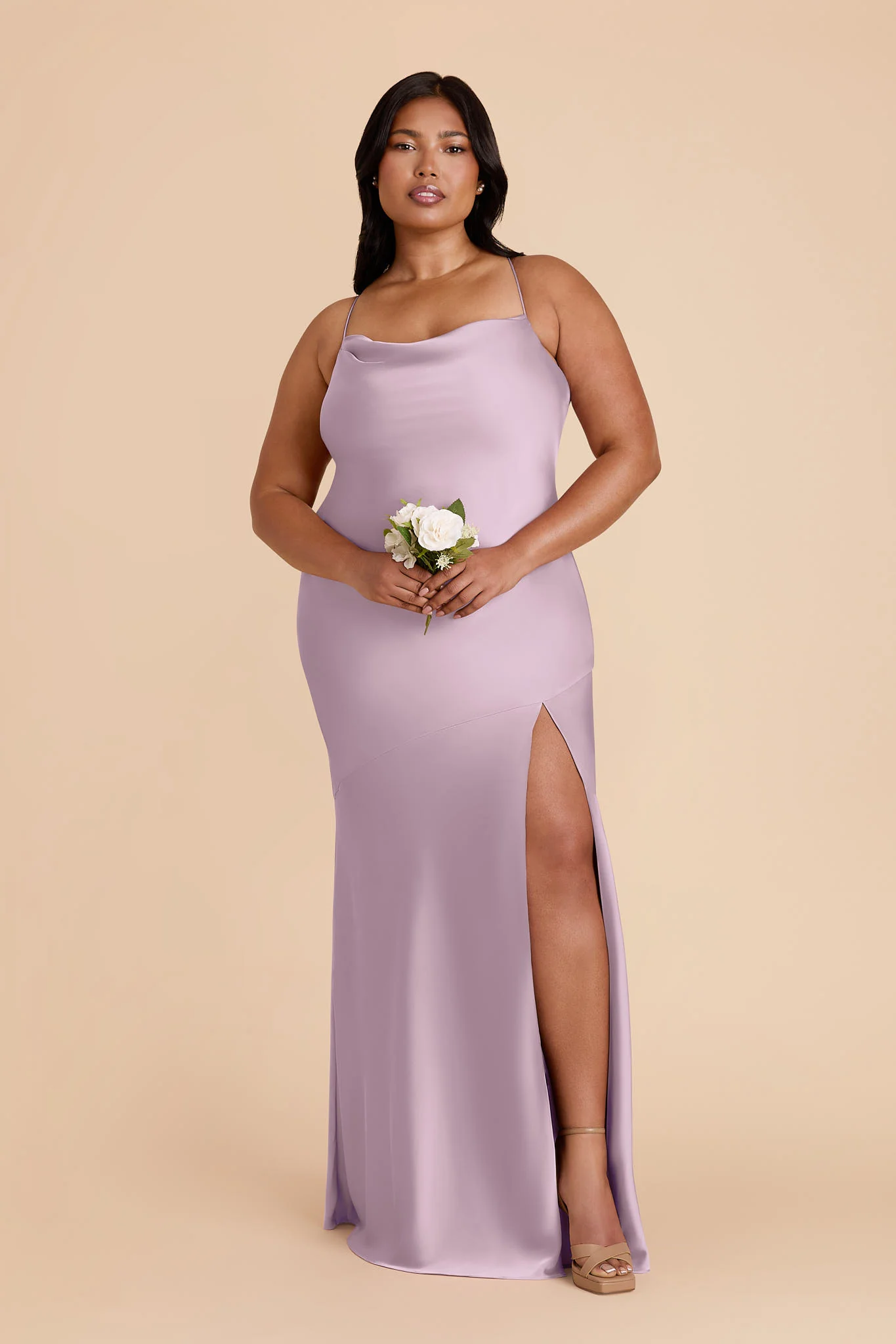 Olivia Matte Satin Dress - Lavender - Image 6