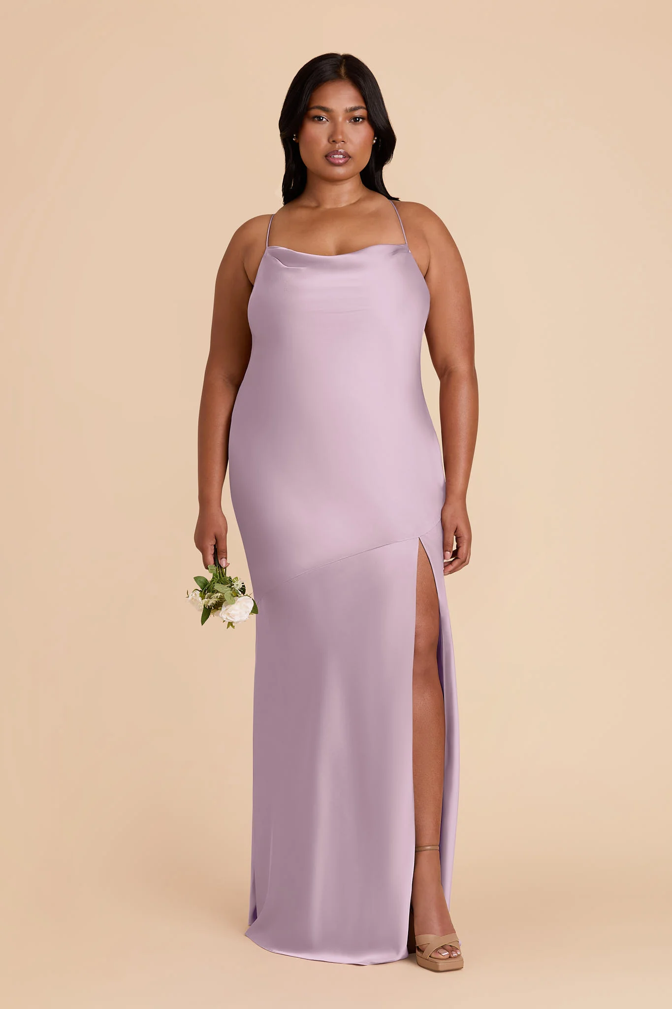 Olivia Matte Satin Dress - Lavender - Image 7