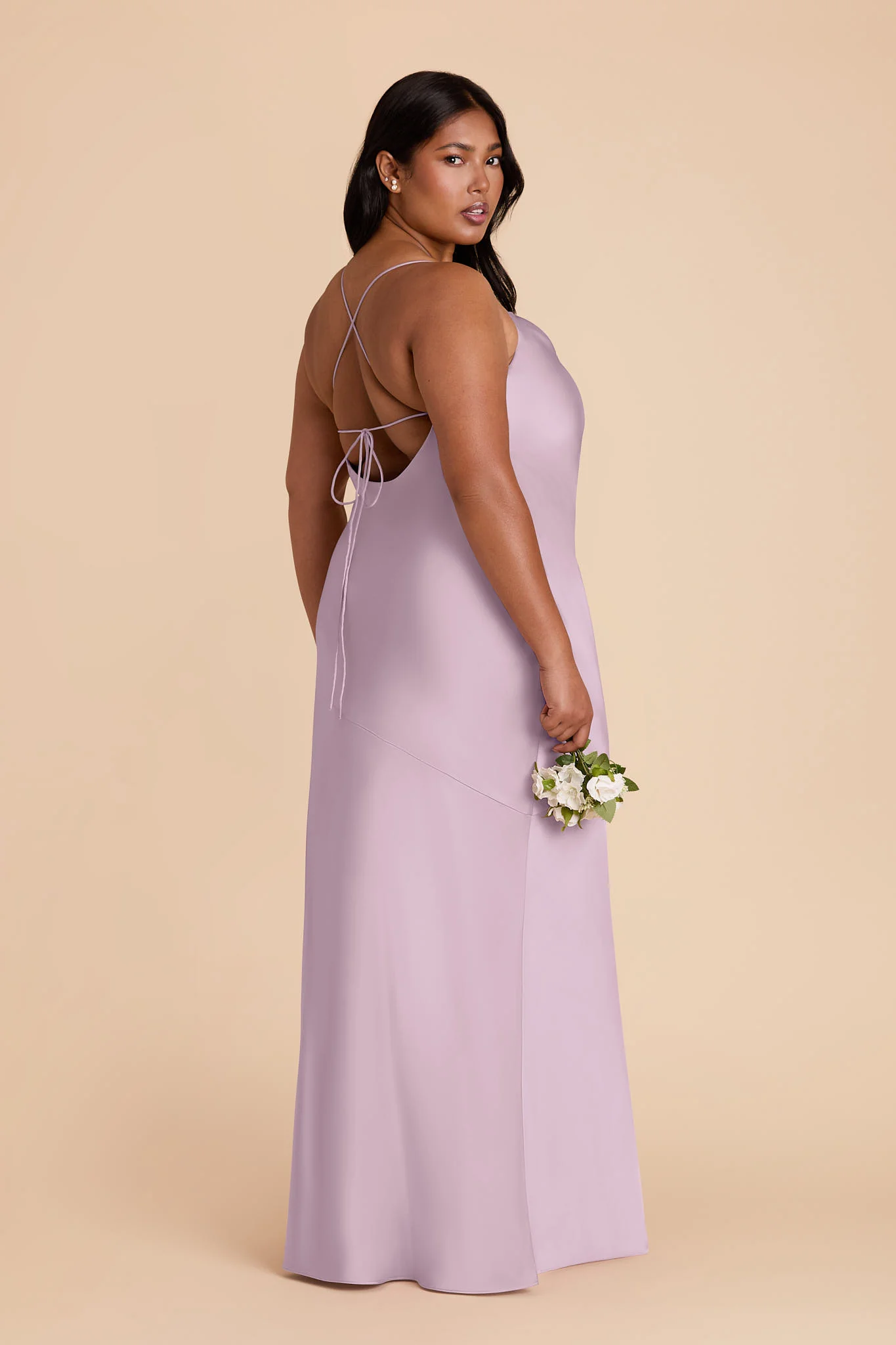 Olivia Matte Satin Dress - Lavender - Image 8