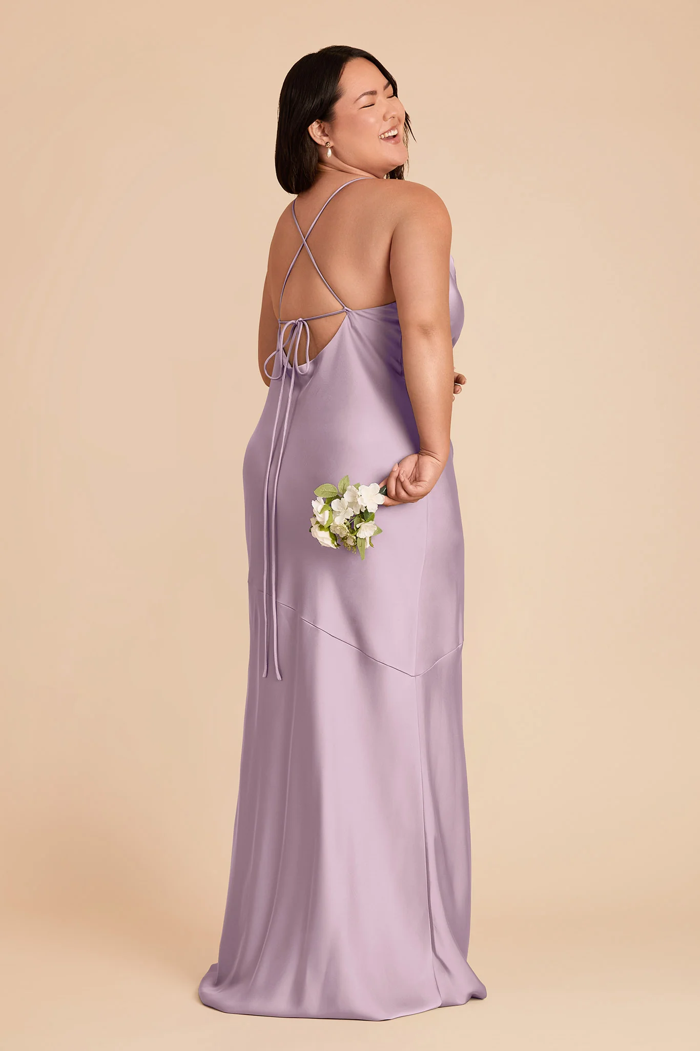 Olivia Matte Satin Dress - Lavender - Image 9