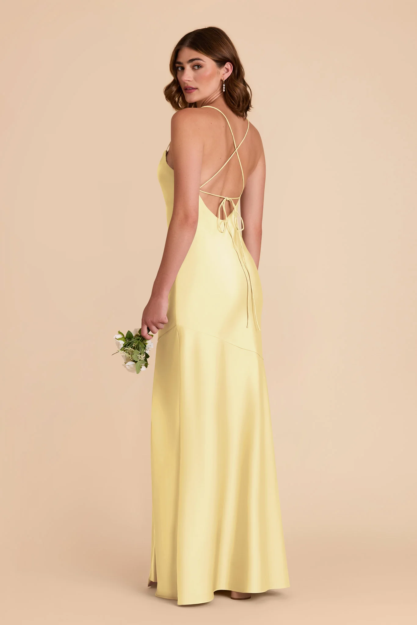 Olivia Matte Satin Dress - Lemon Sorbet - Image 5