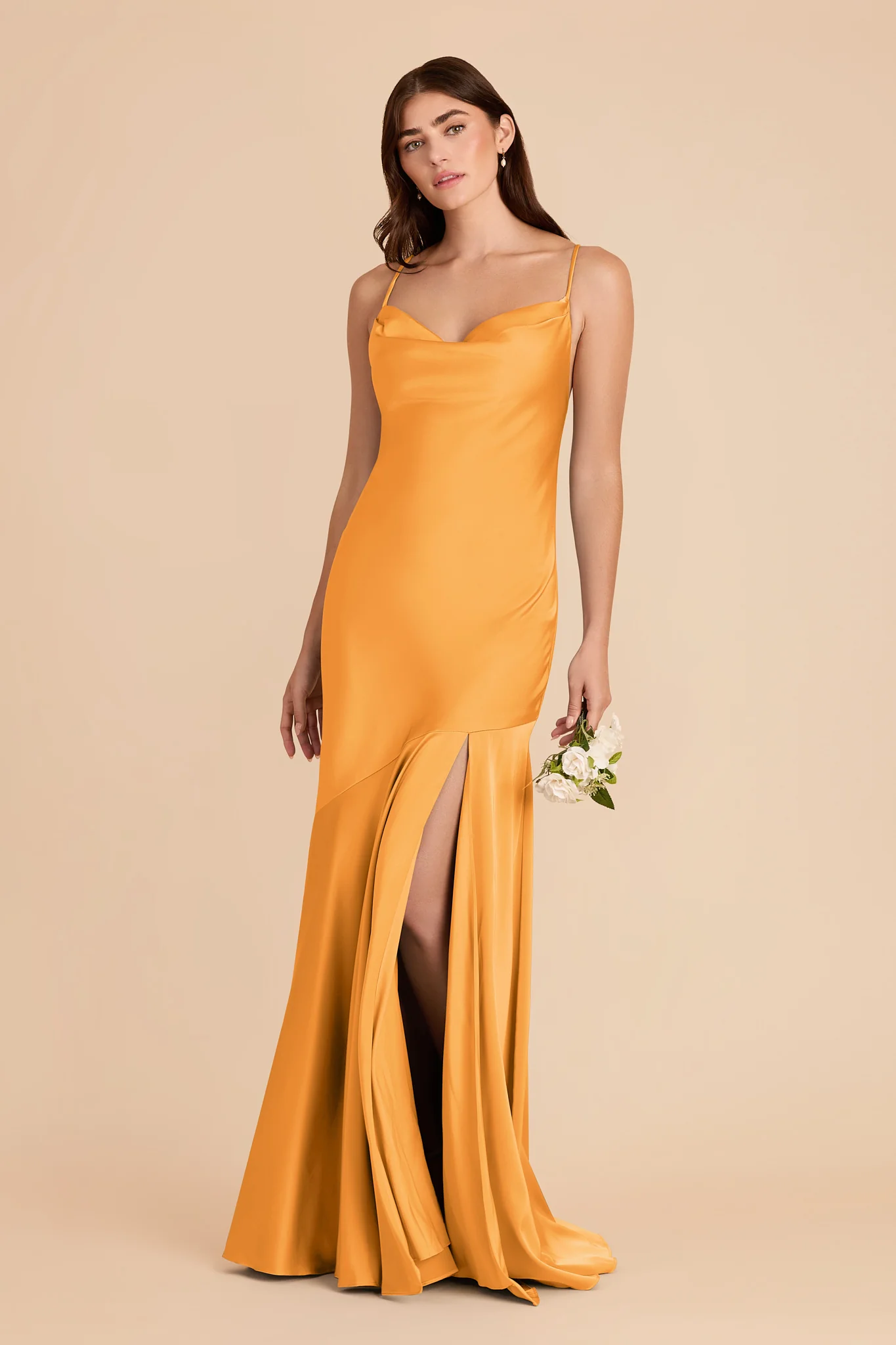Olivia Matte Satin Dress - Mango - Image 3