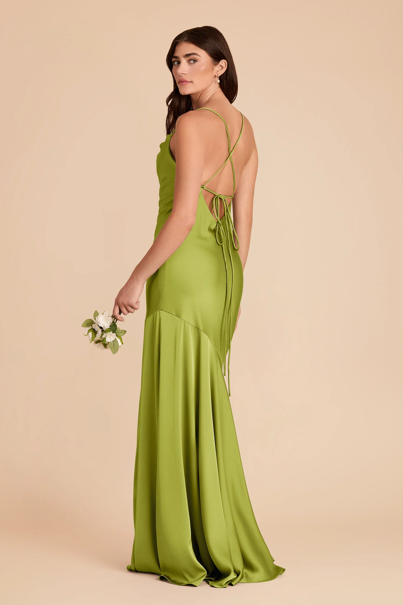 Olivia Matte Satin Dress - Matcha - Image 5