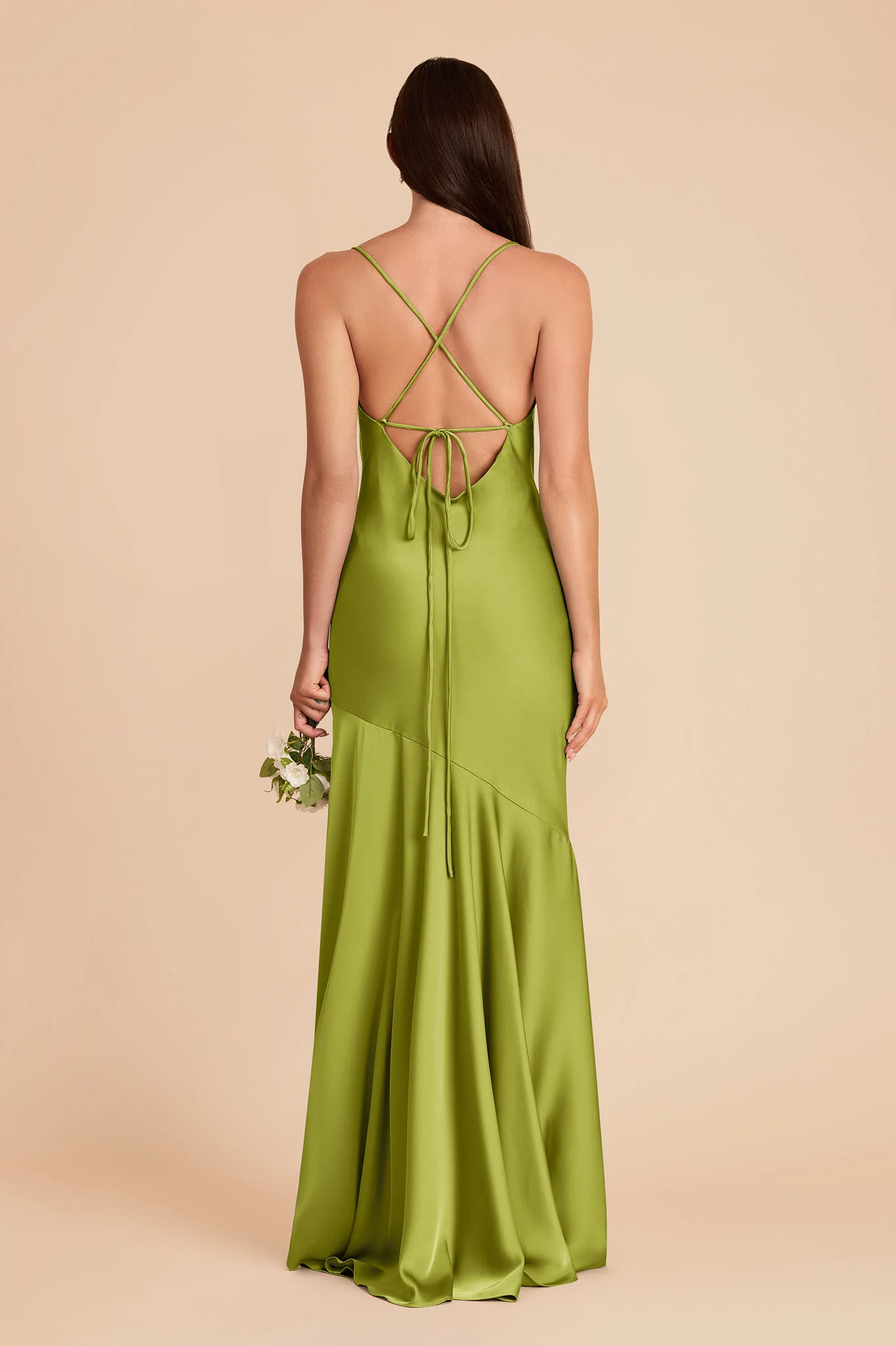 Olivia Matte Satin Dress - Matcha - Image 6