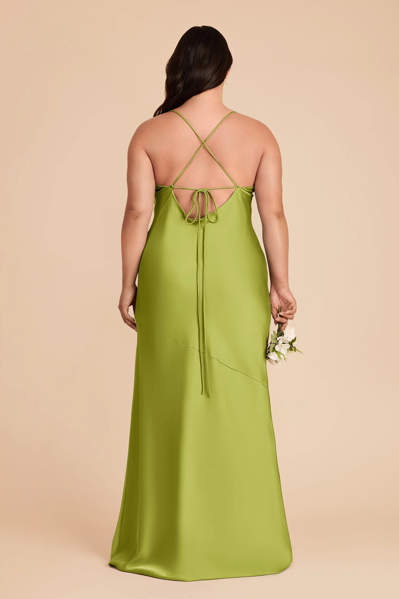 Olivia Matte Satin Dress - Matcha - Image 8